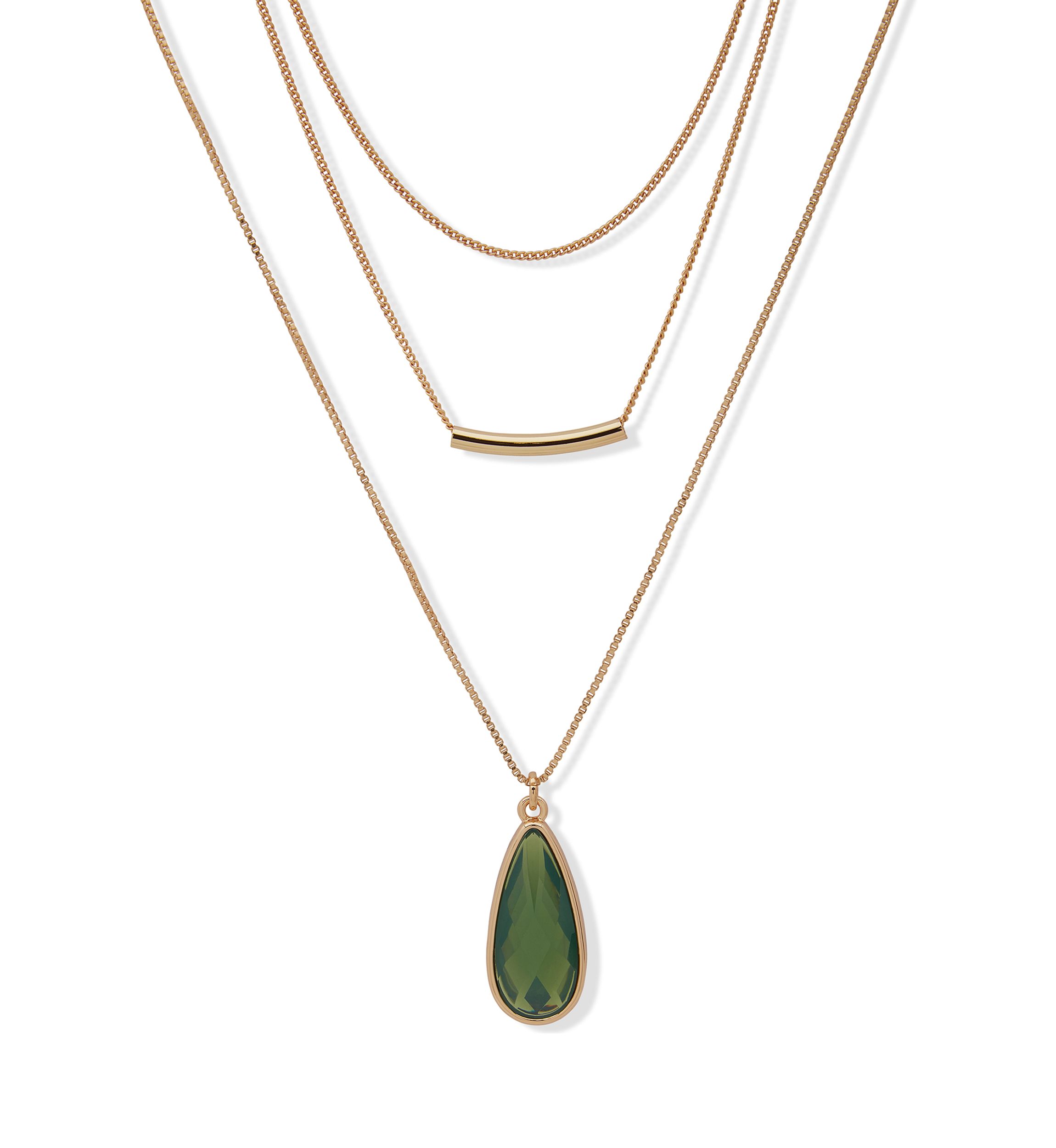 Stone Pendant Multirow Necklace