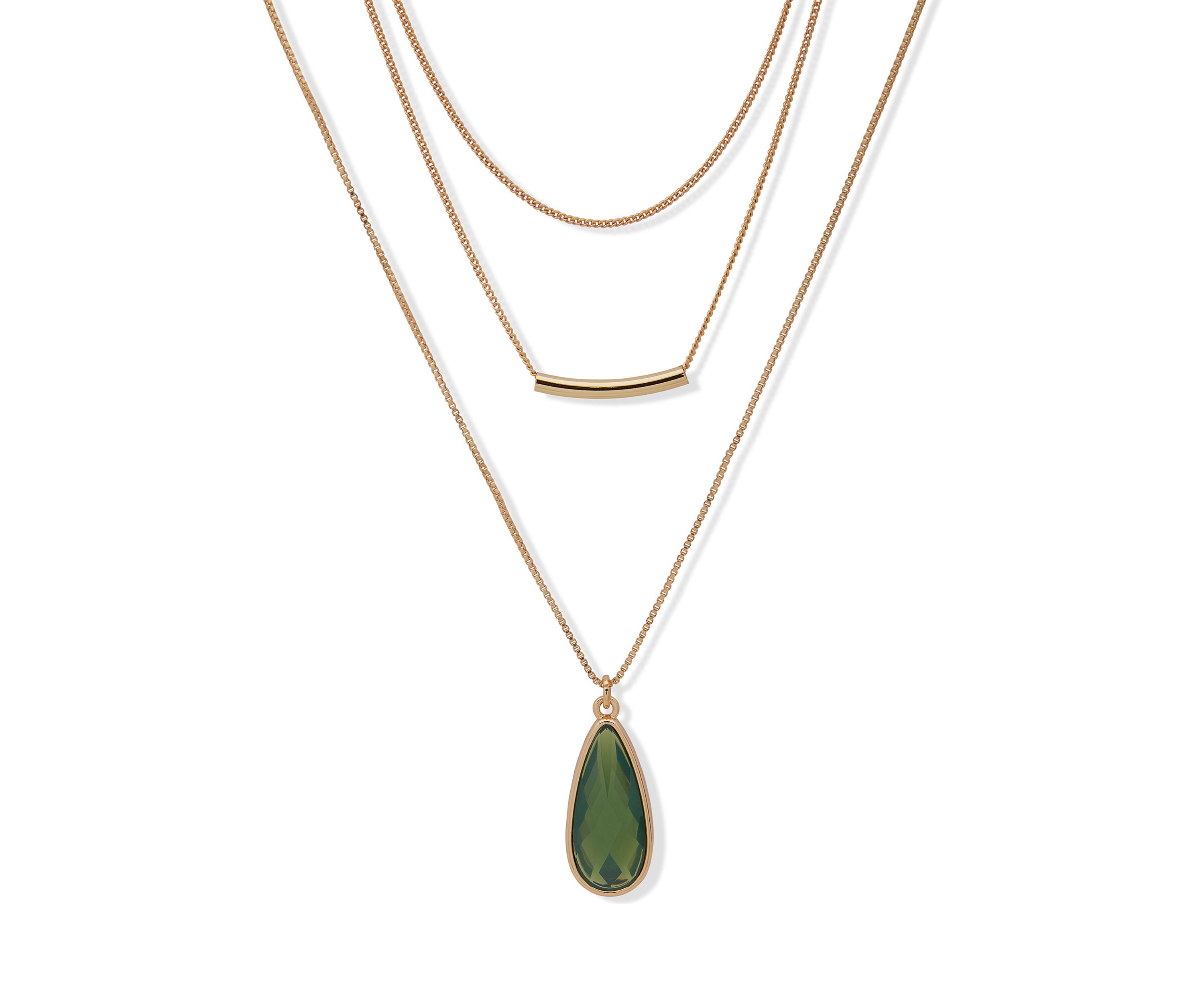Stone Pendant Multirow Necklace