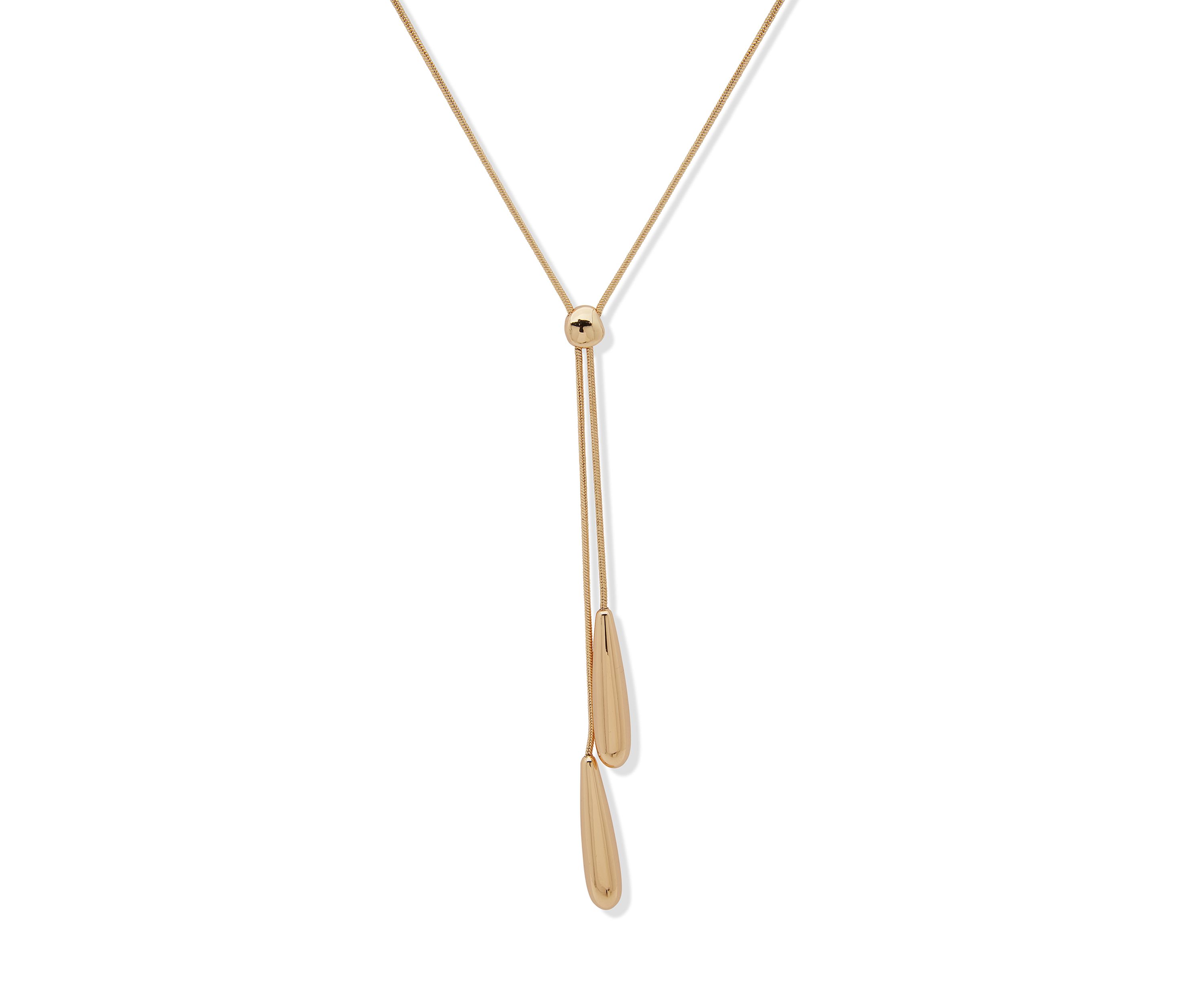 Gold Tone Lariat Necklace