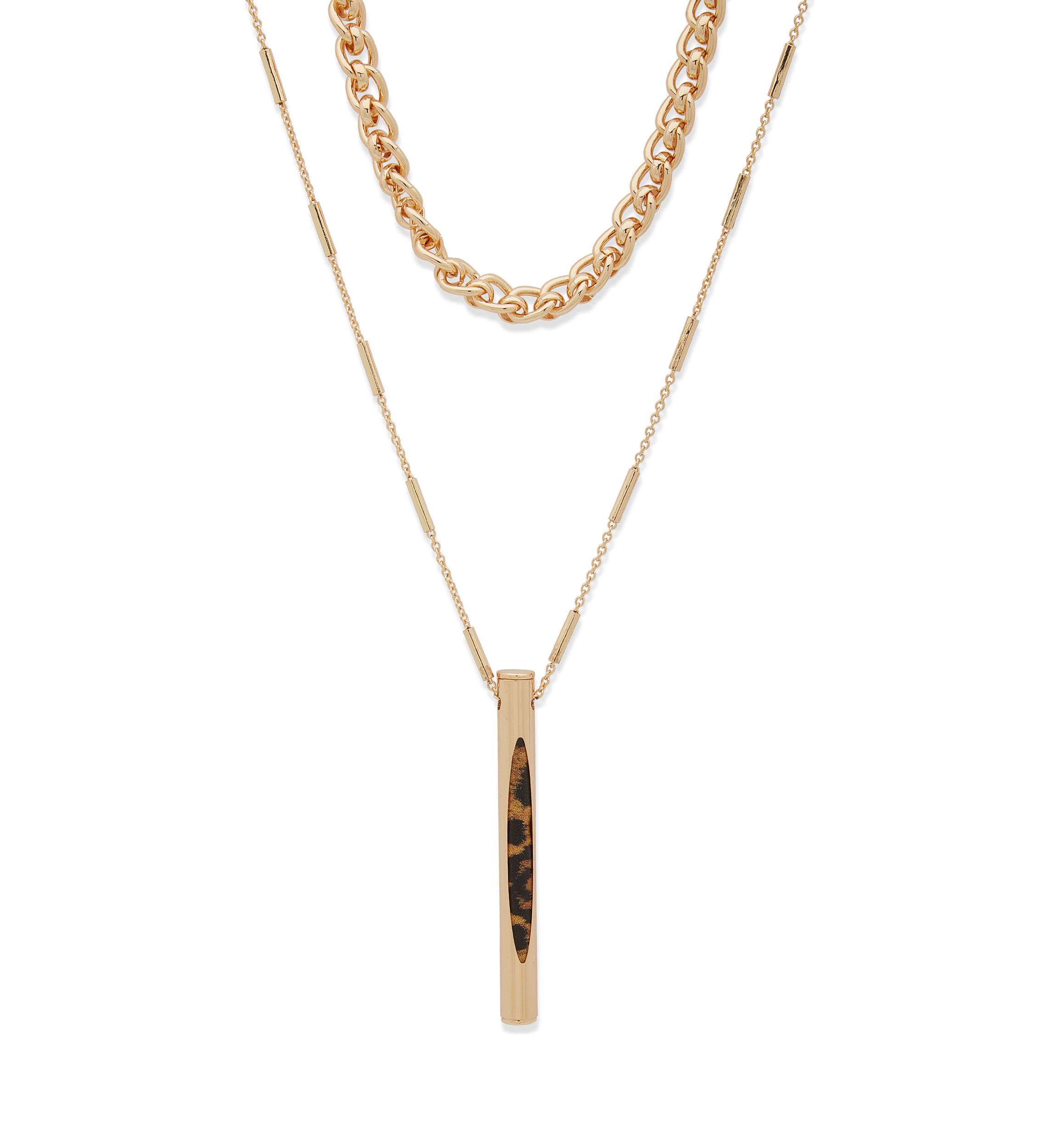 Gold Tone Double Strand Necklace