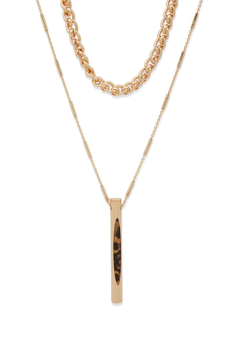 Gold Tone Double Strand Necklace