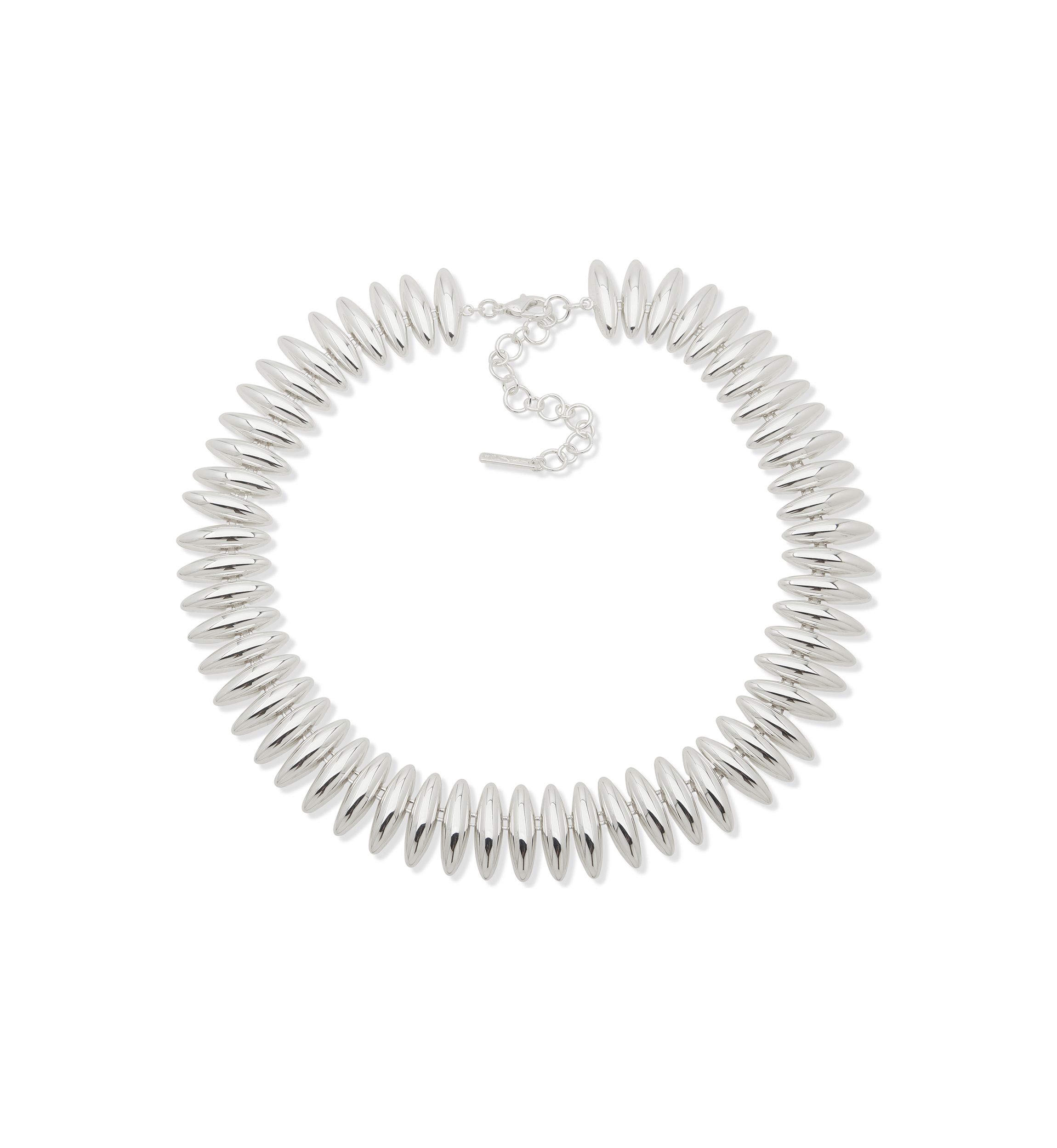 Silver Tone 17" Domed Collar Necklace