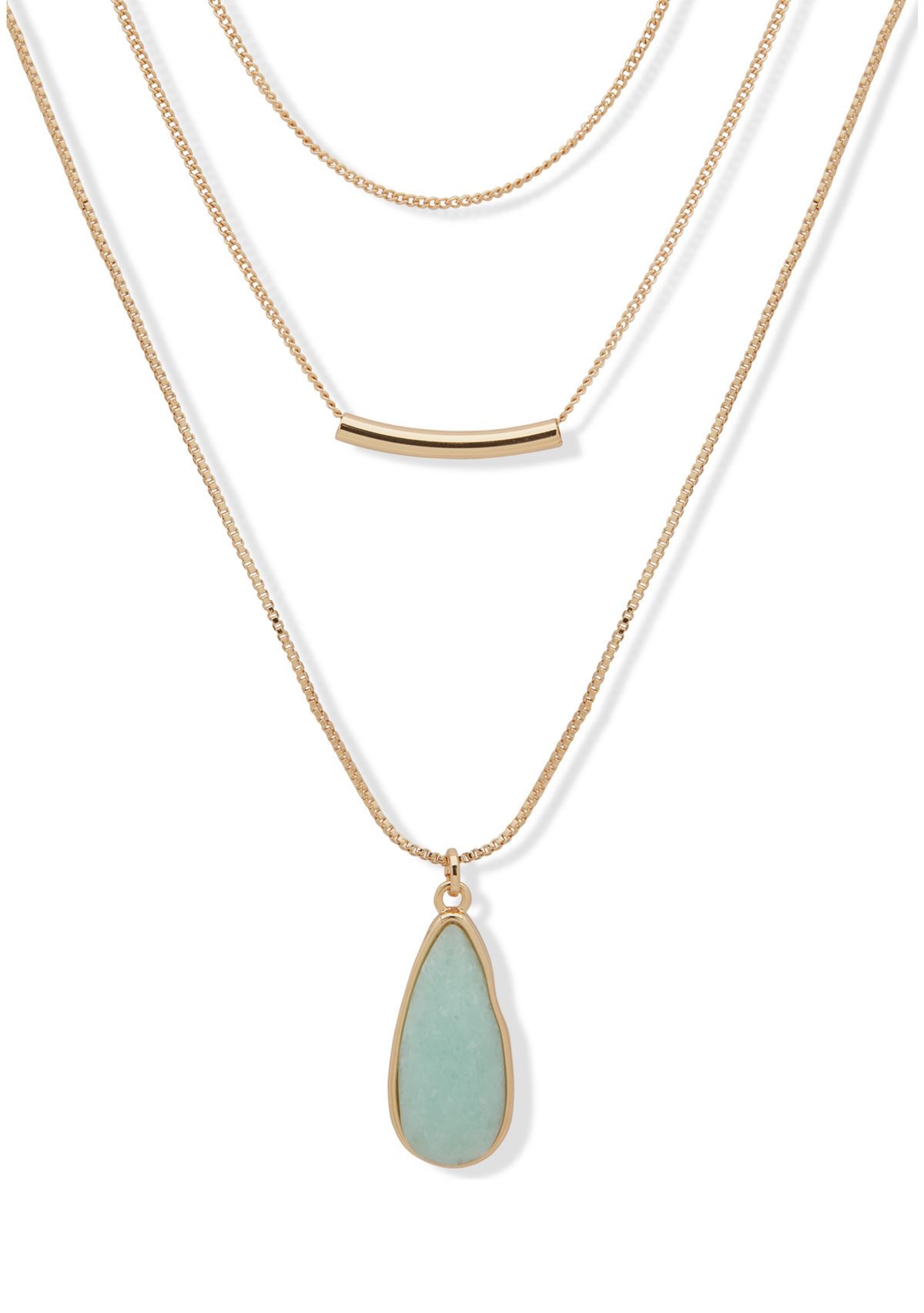 Stone Pendant Multirow Necklace