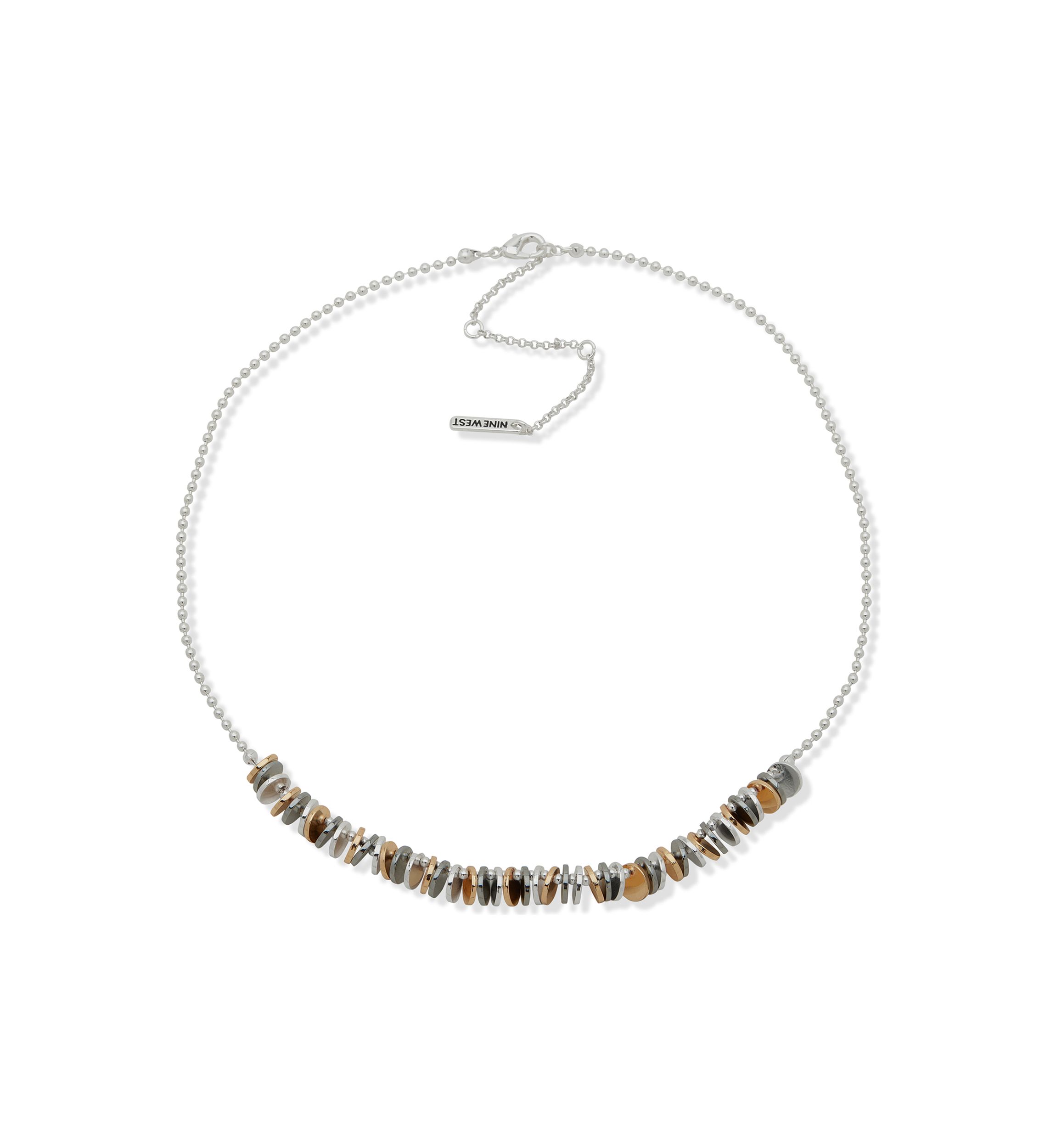 Tri Tone Multi Frontal Necklace
