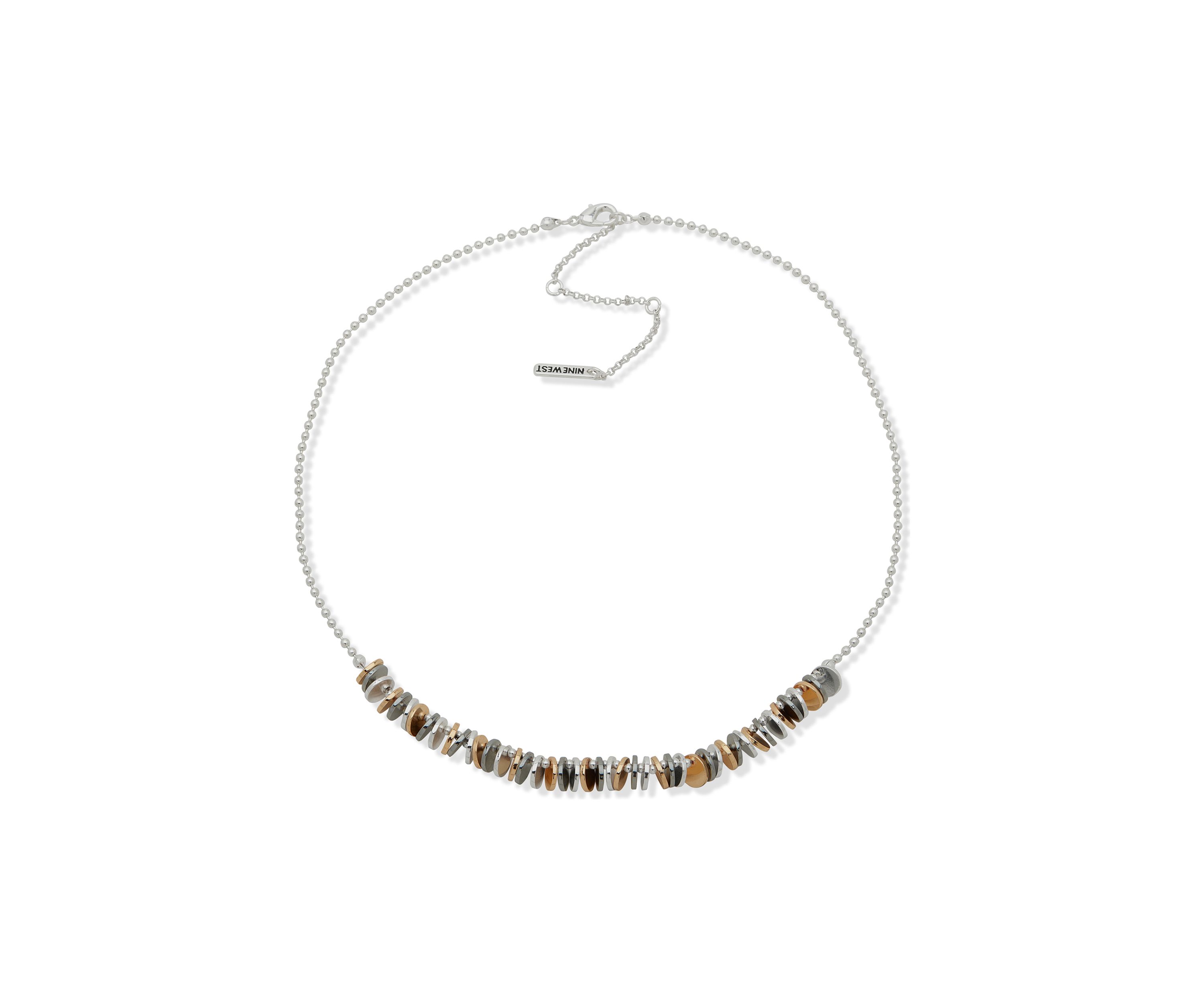Tri Tone Multi Frontal Necklace