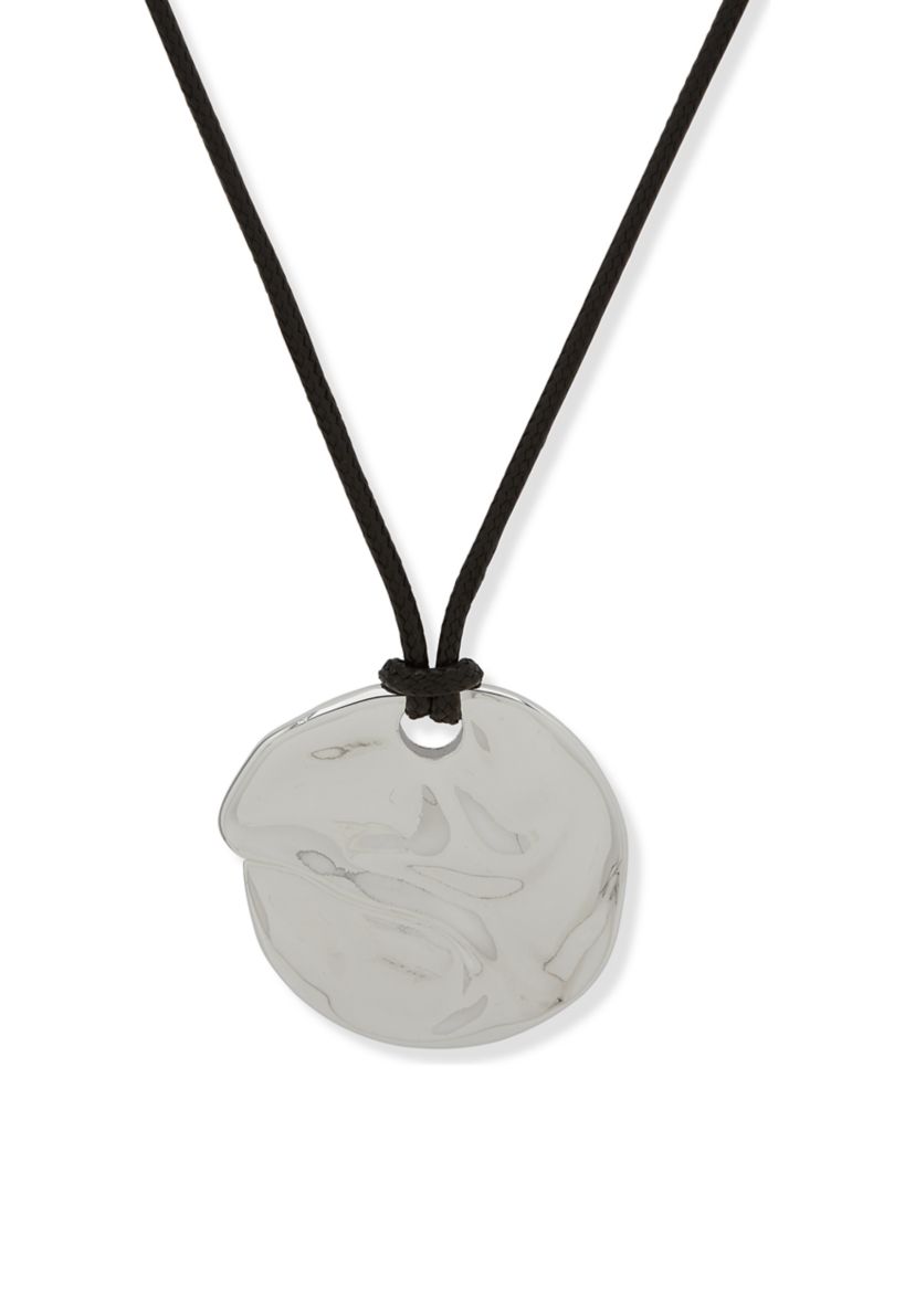 Silver Tone Molten Pendant Necklace