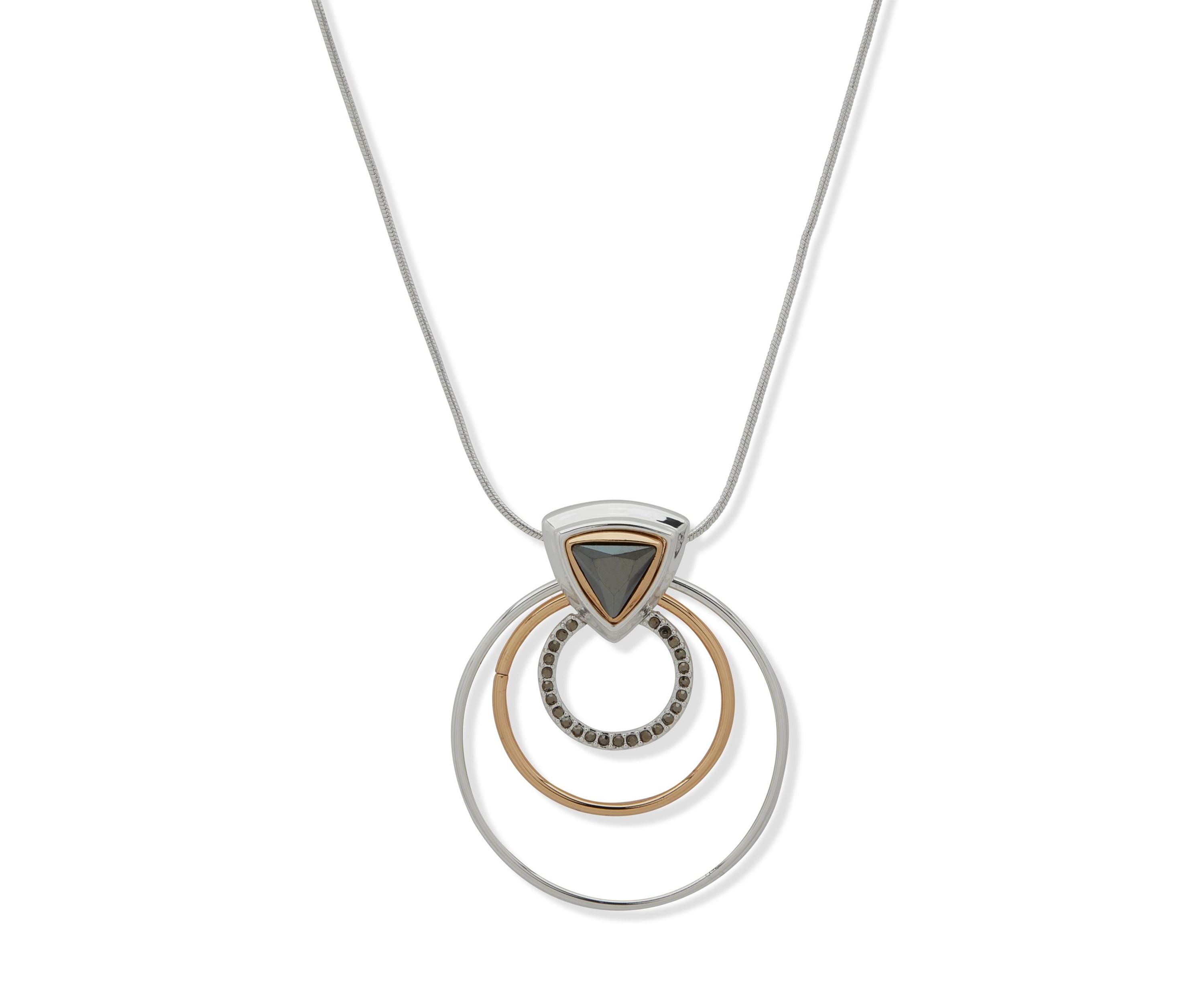 Tri Tone Pendant Necklace