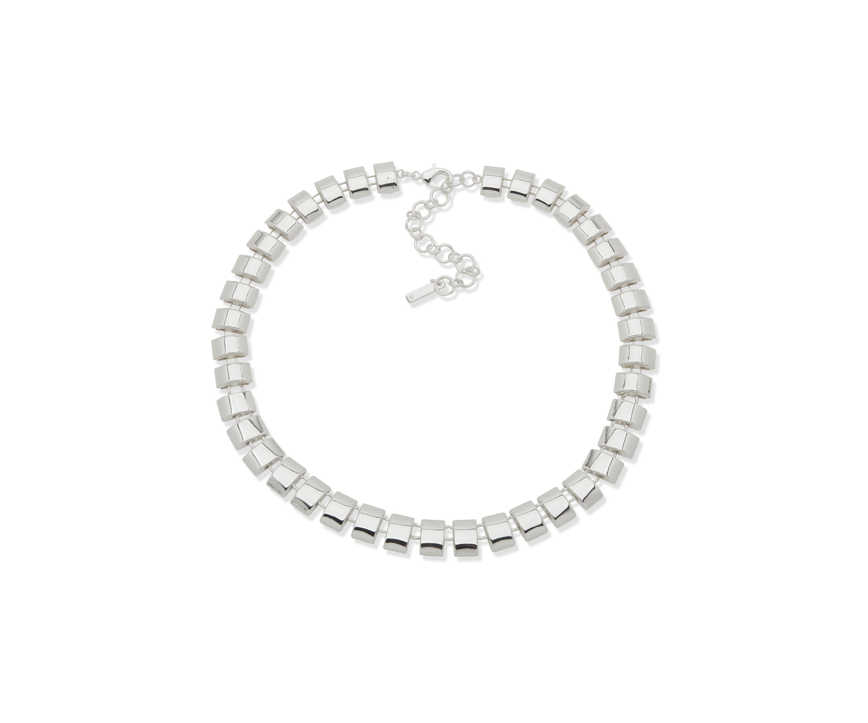 Silver-Tone Bar Collar Necklace