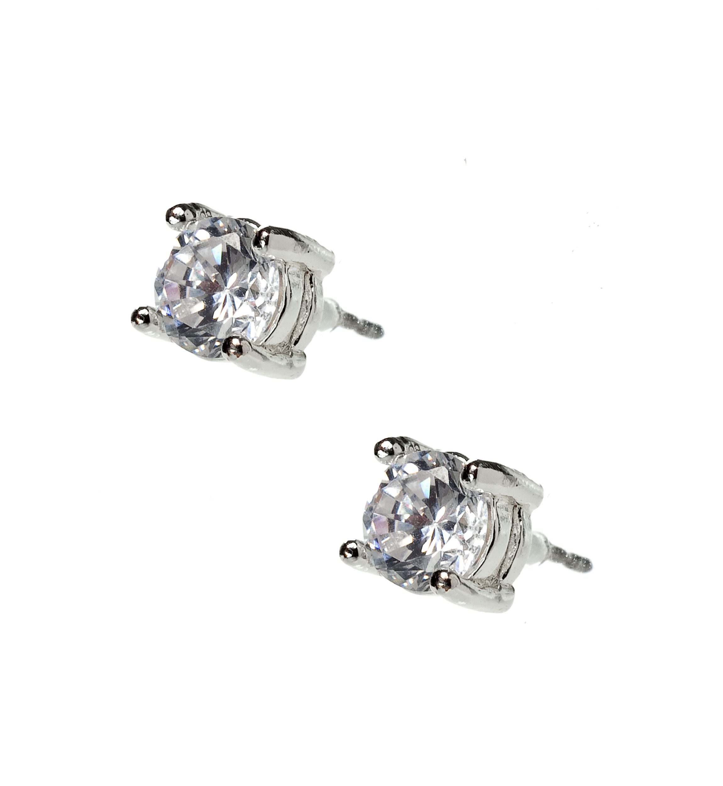 Genuine Cubic Zirconia Stud Earrings