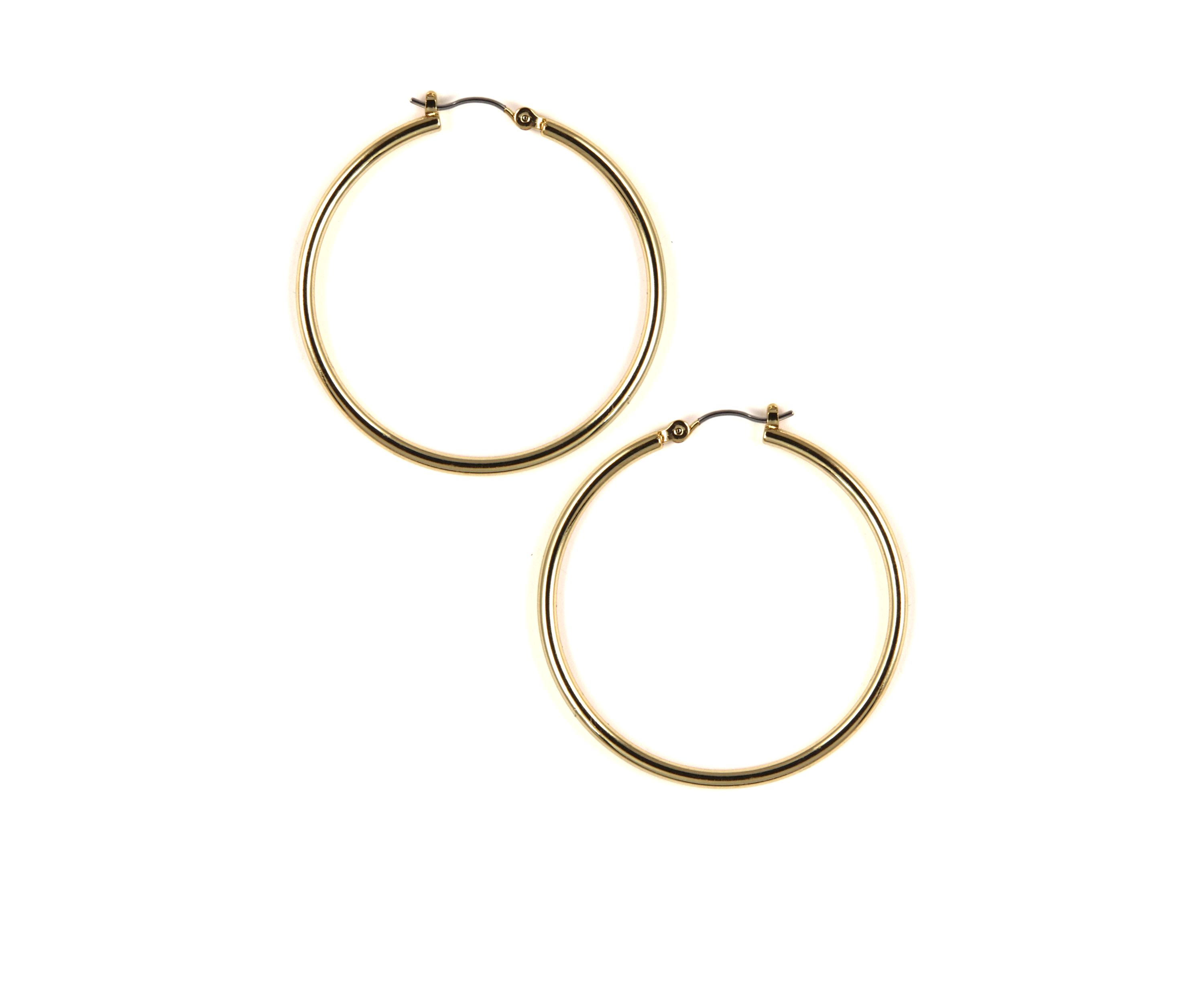 Pierced Gold Hoop Earrings