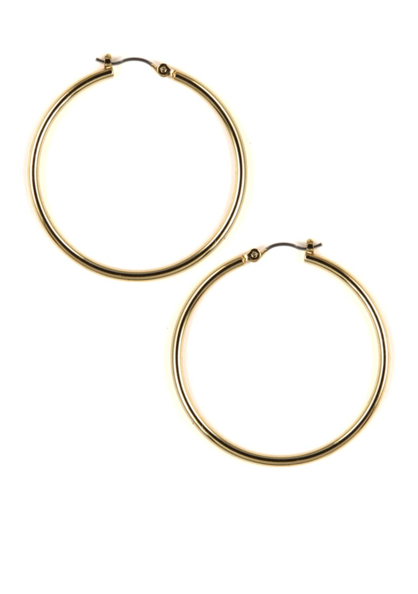 Pierced Gold Hoop Earrings