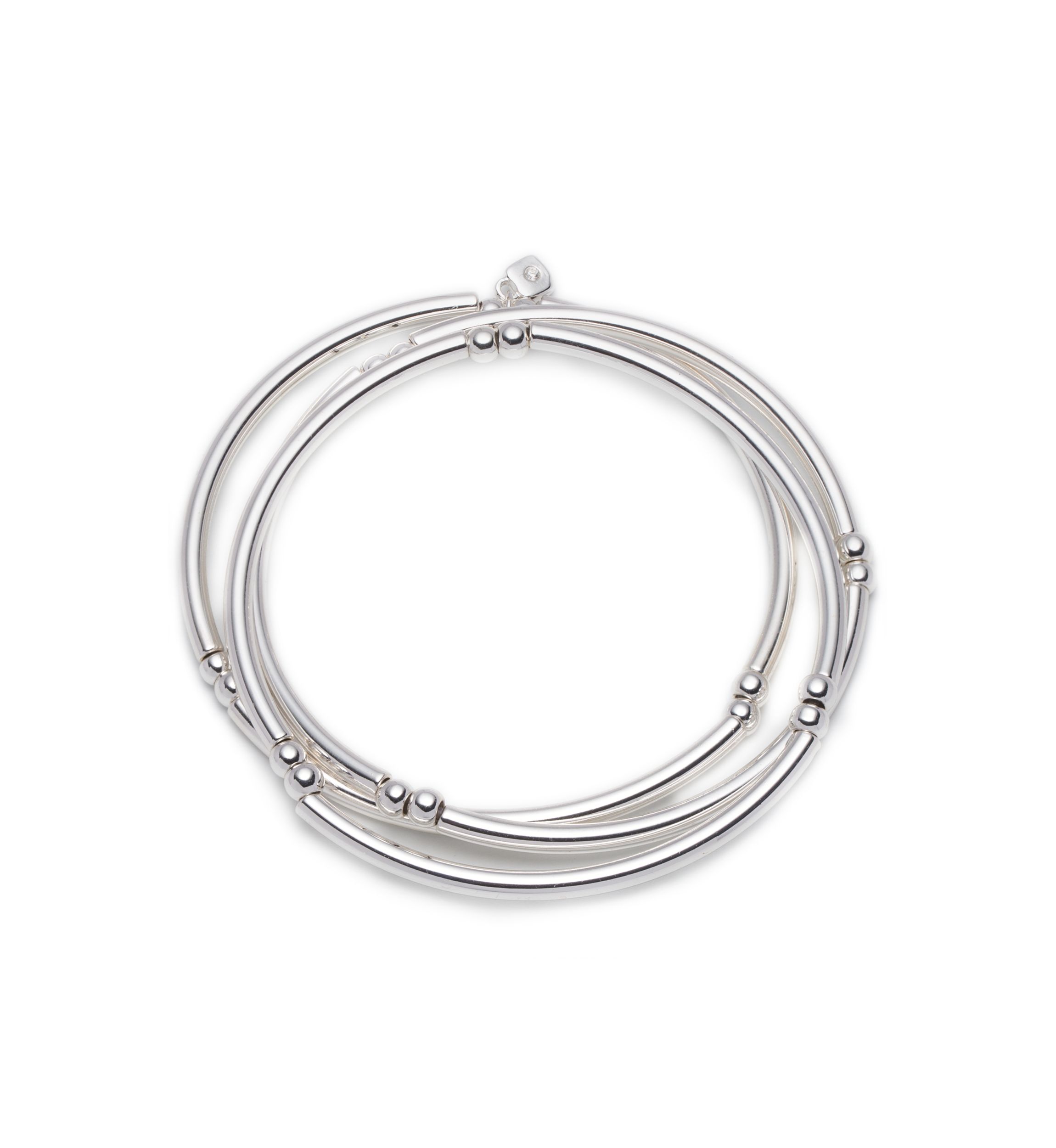 Silver-Tone Set Of 3 Stacking Bangle Bracelets