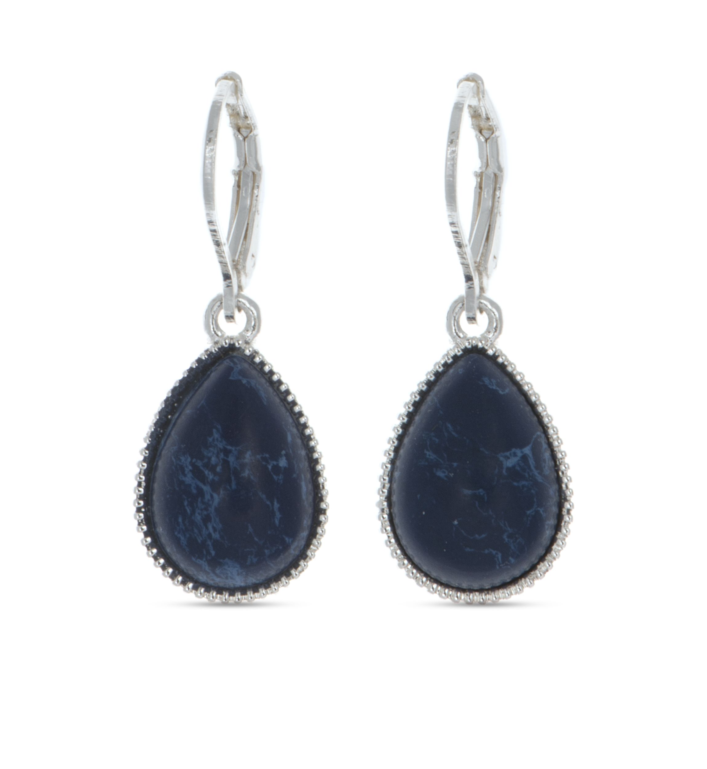 Silver-Tone NW Denim Basics Teardrop Drop Earrings