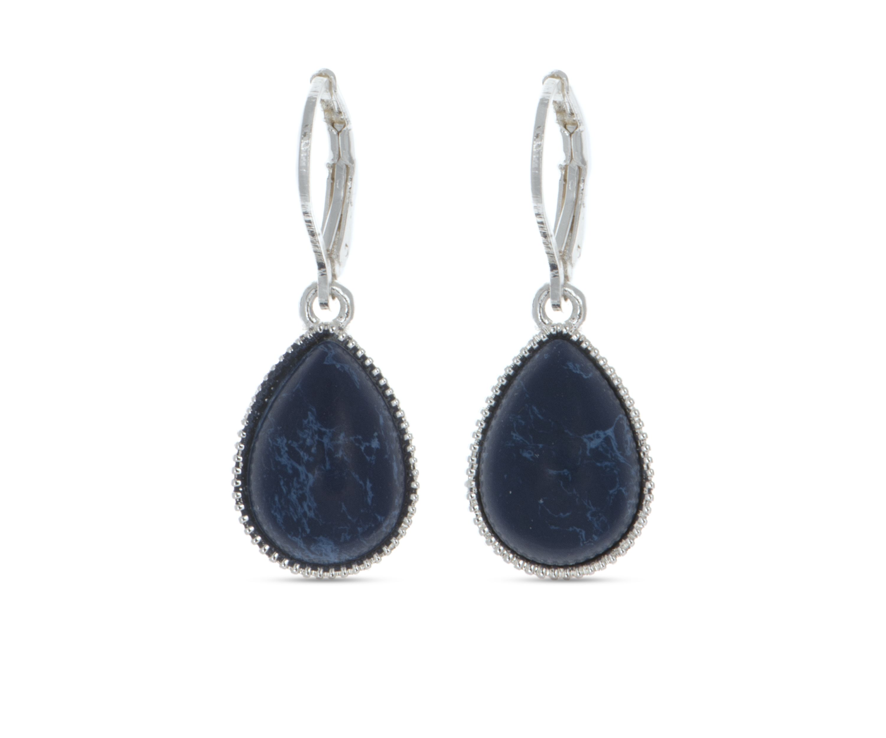 Silver-Tone NW Denim Basics Teardrop Drop Earrings
