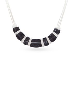 Silver-Tone Set To Shine Collar Necklace