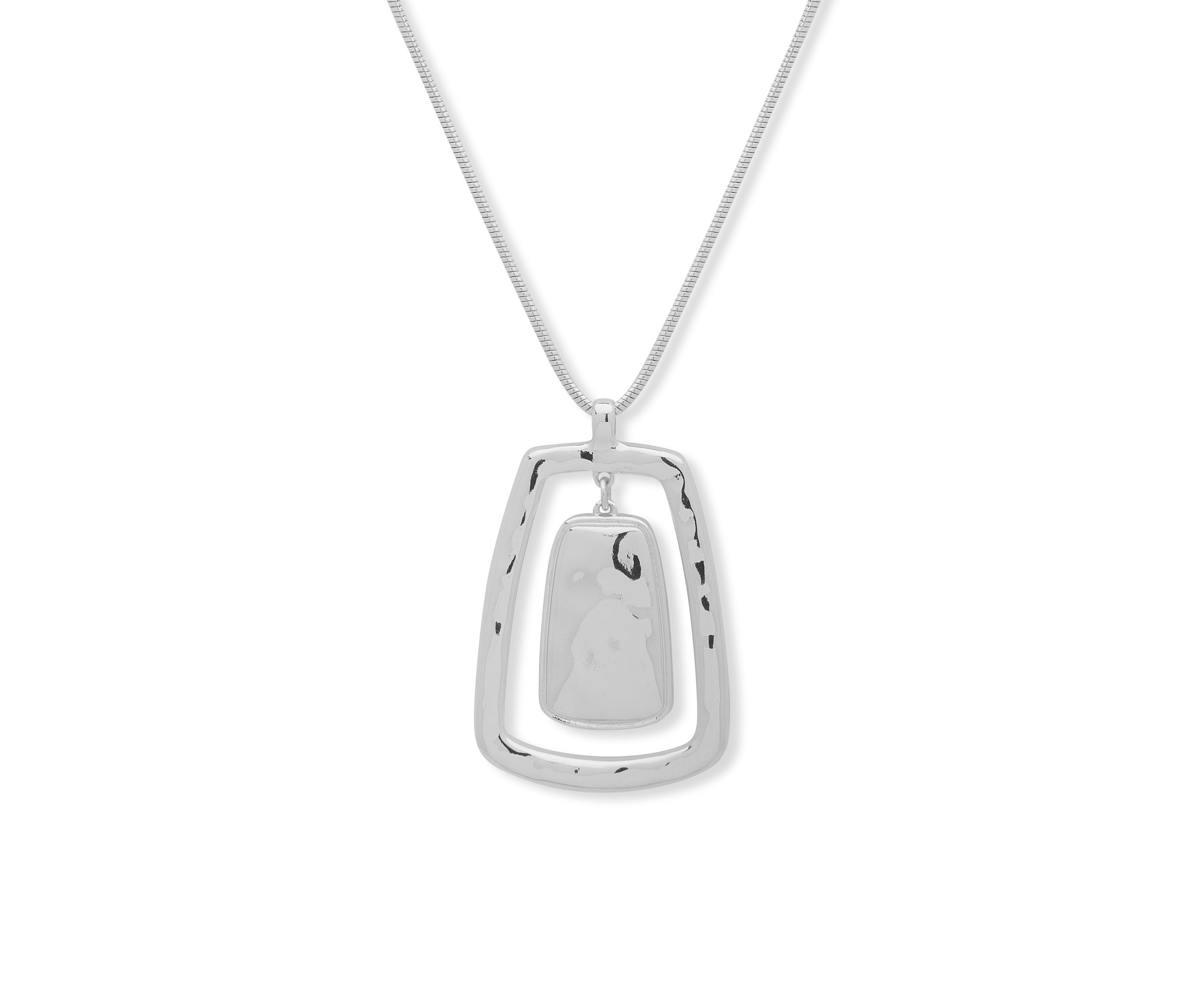 Silver-Tone Modern Metals Pendant Necklace
