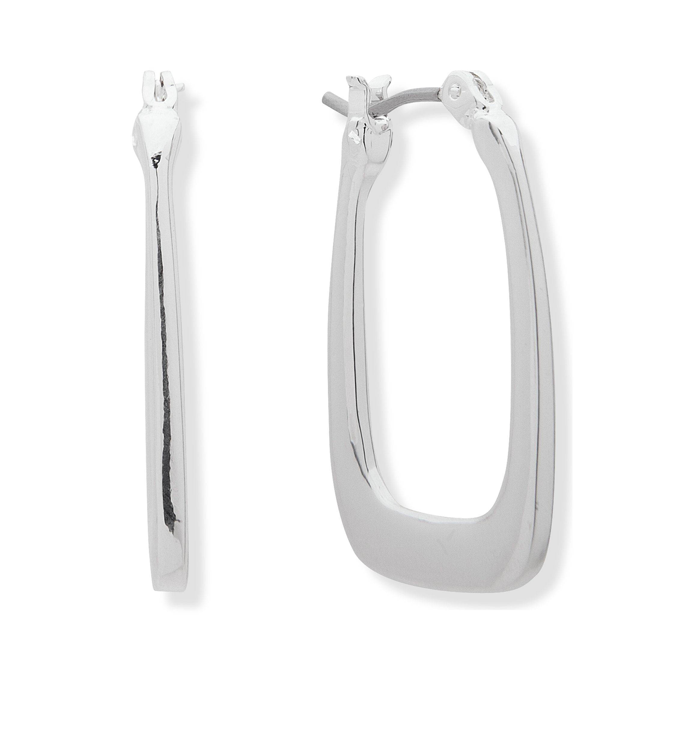 Small Silver Geometric Hoop Earrings