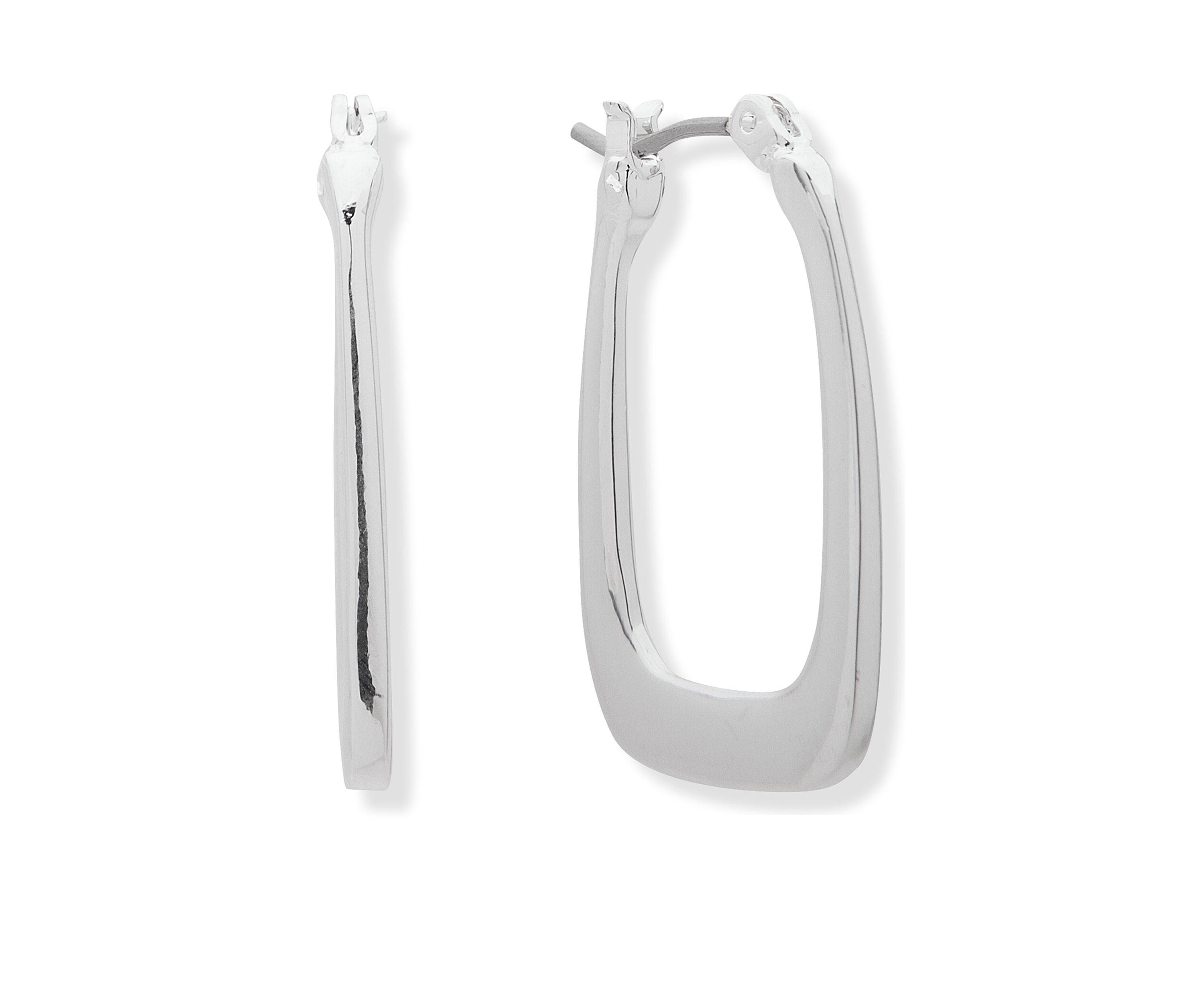 Small Silver Geometric Hoop Earrings