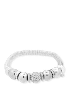 Nine West Tri-Tone Discs Stretch Bracelet - Boxed Jewelry  | belk Nine West Tri-Tone Discs Stretch Bracelet - Boxed Jewelry 