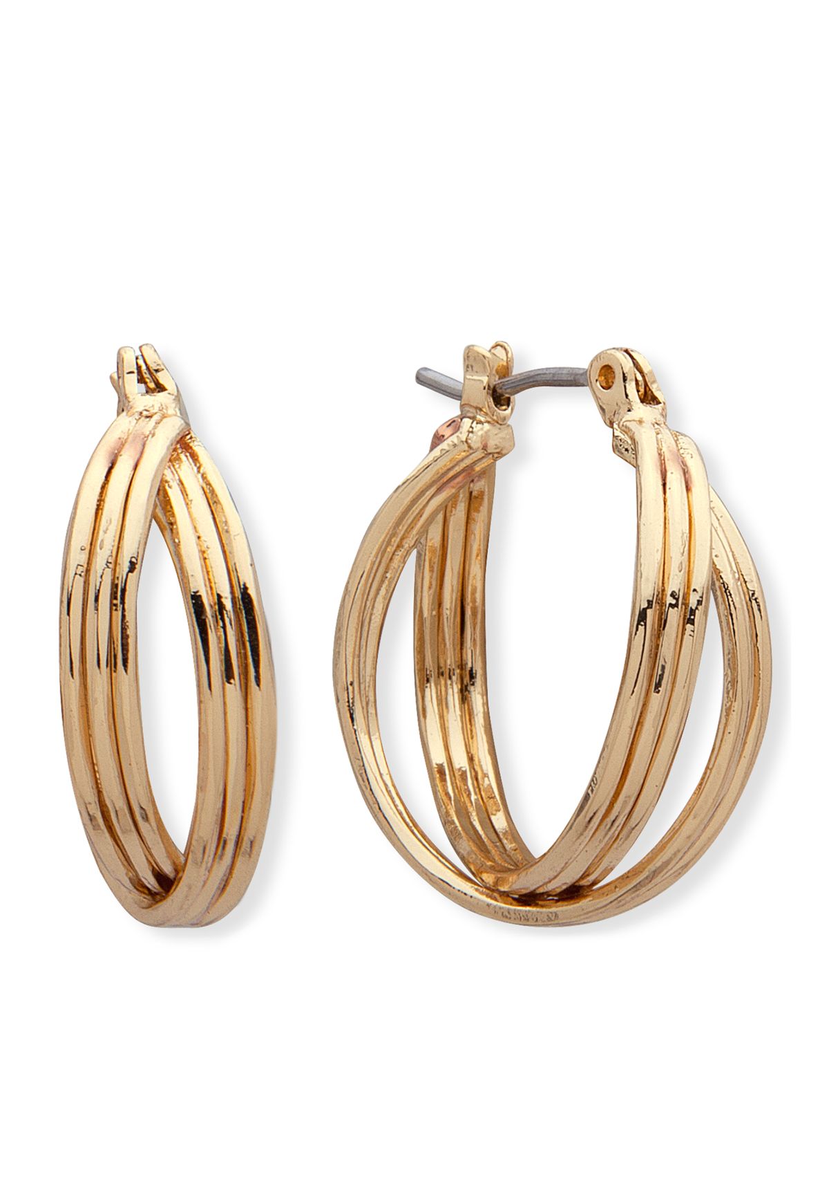 Gold-Tone Twisted Hoop Earrings