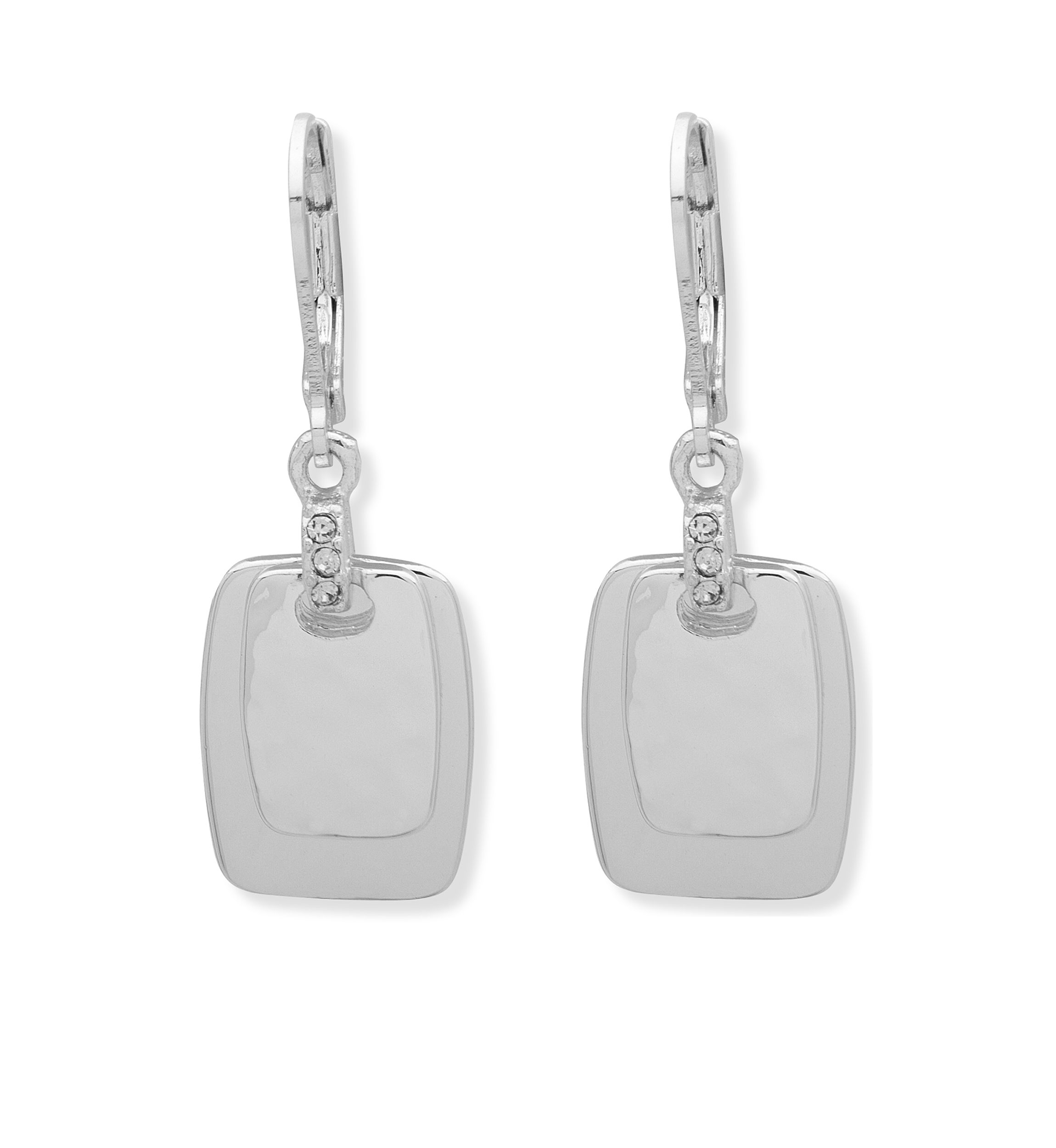 Silver Crystal Drop Earrings