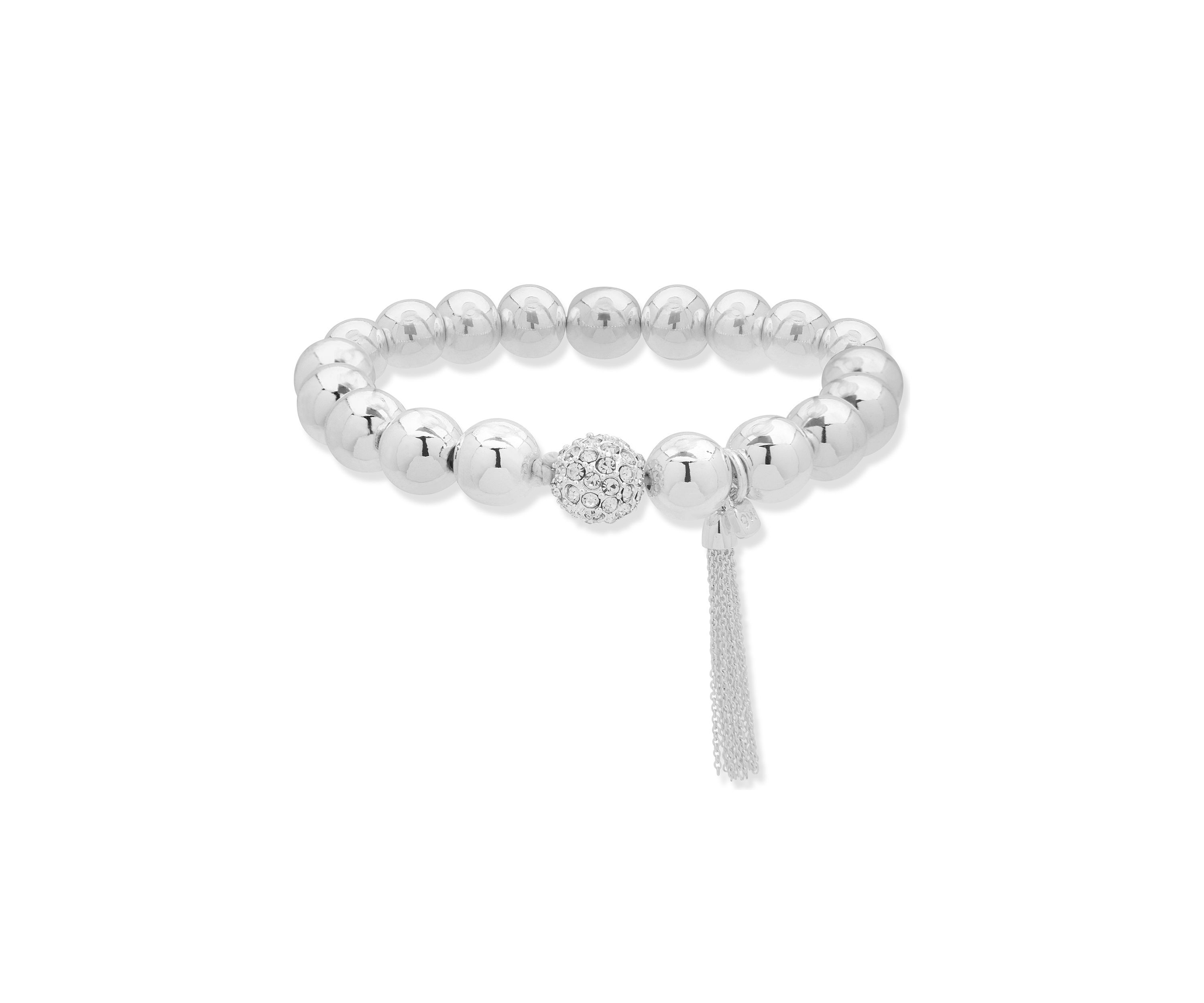 Silver-Tone Stretch Tassel Bracelet 