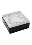 Two-Tone Small Ring Stretch Boxed Bracelet
