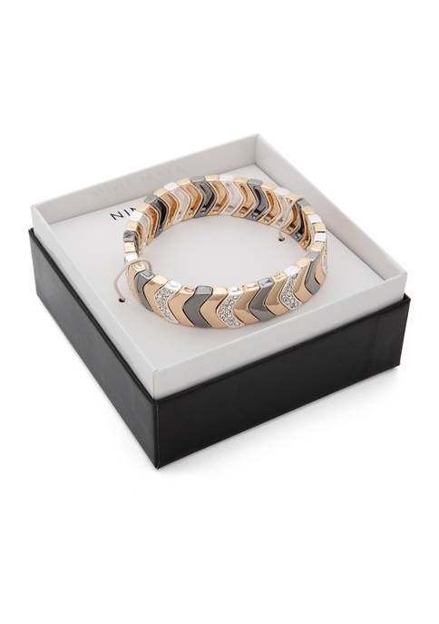 Tri-Tone Stretch Bracelet - Boxed Jewelry 