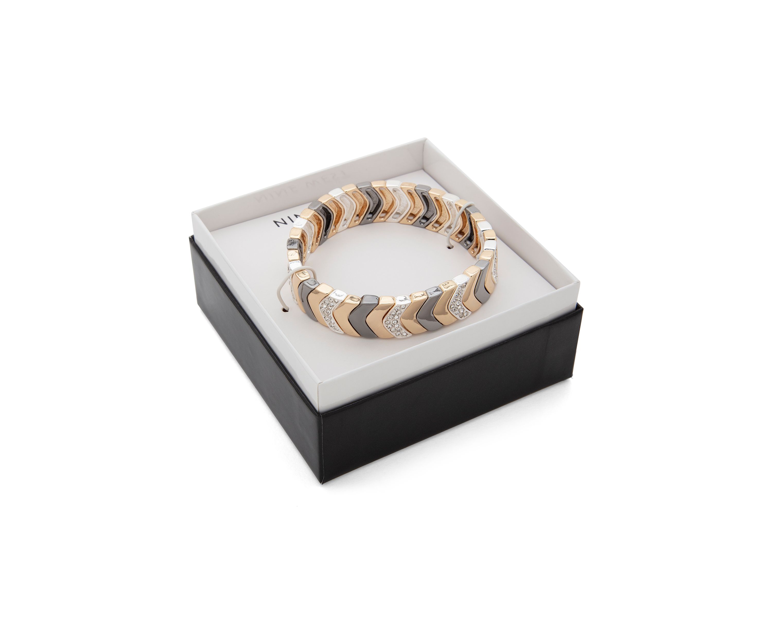 Tri-Tone Stretch Bracelet - Boxed Jewelry 