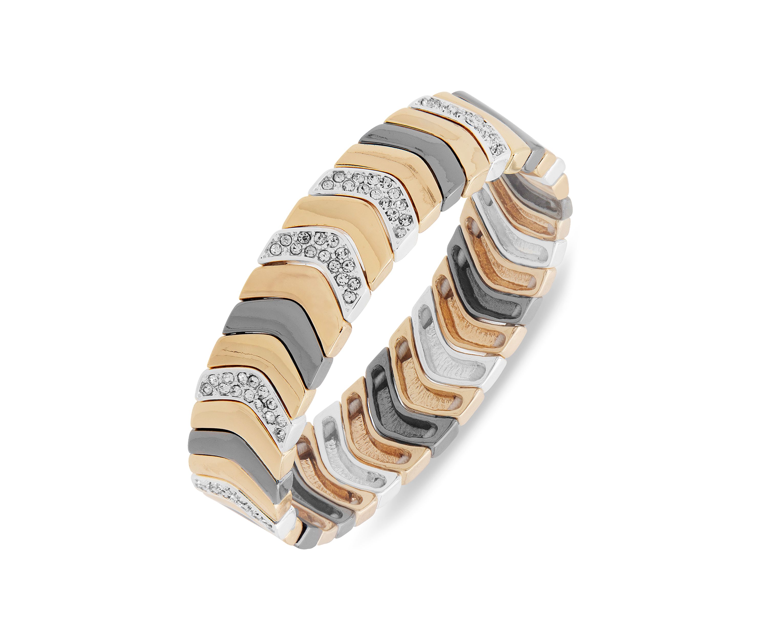 Tri-Tone Stretch Bracelet - Boxed Jewelry 