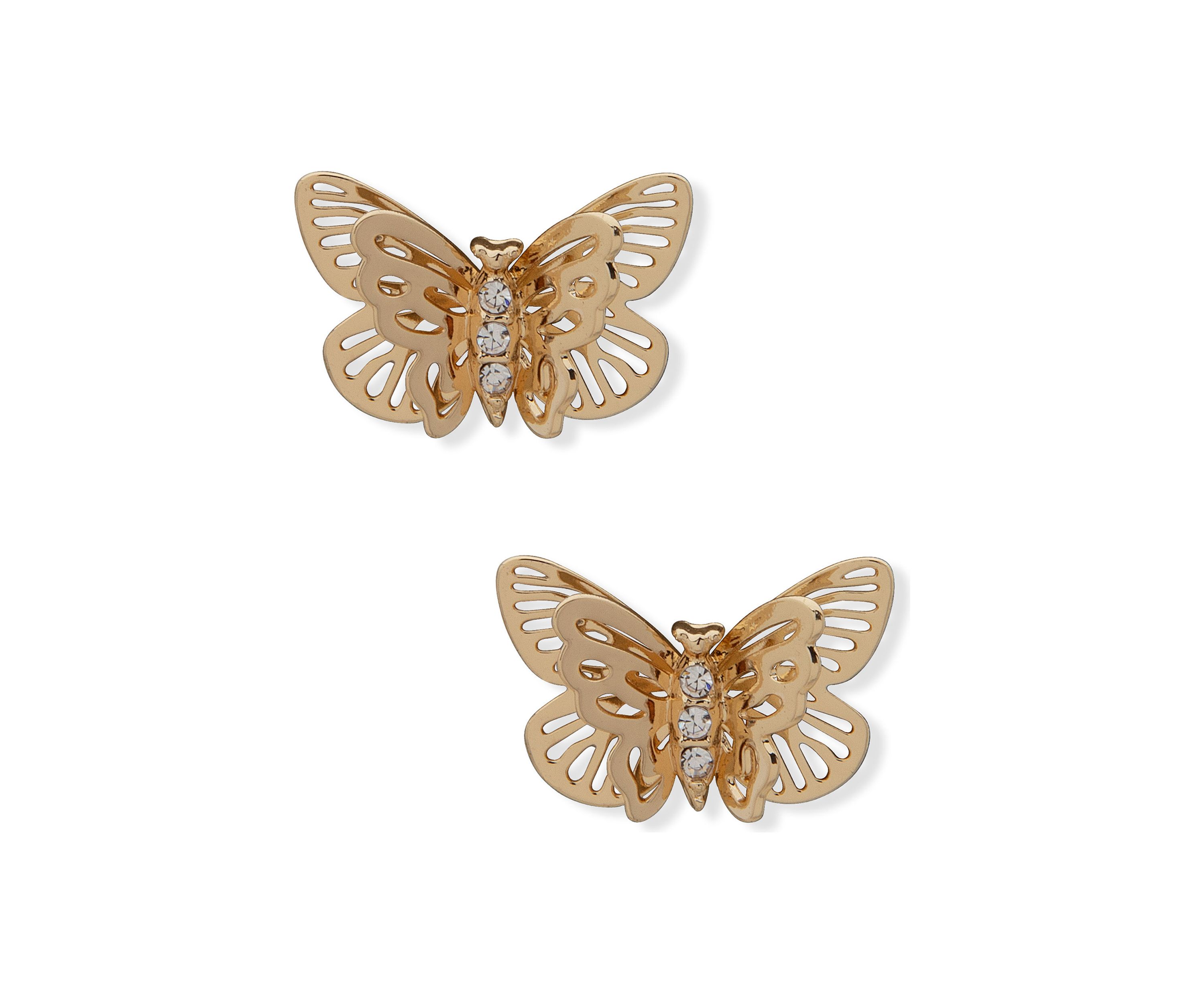Crystal Filigree Butterfly Stud Earrings