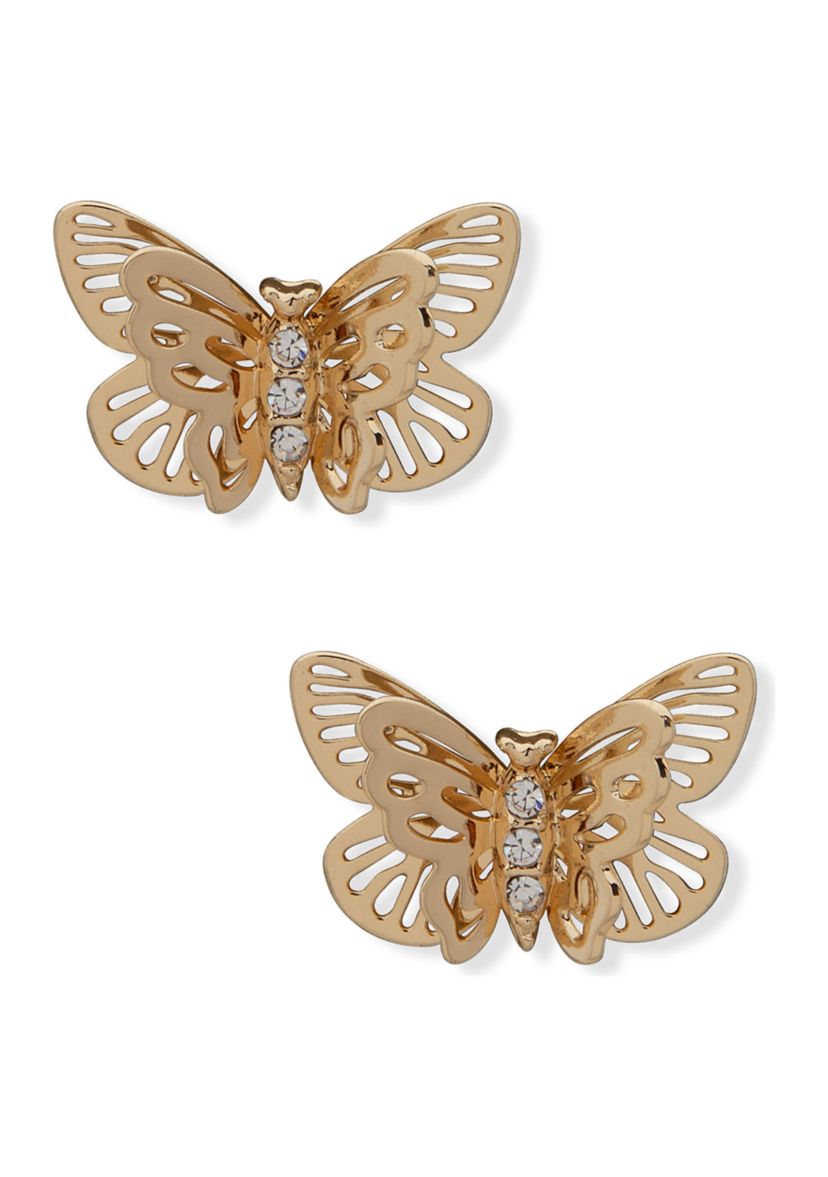 Crystal Filigree Butterfly Stud Earrings