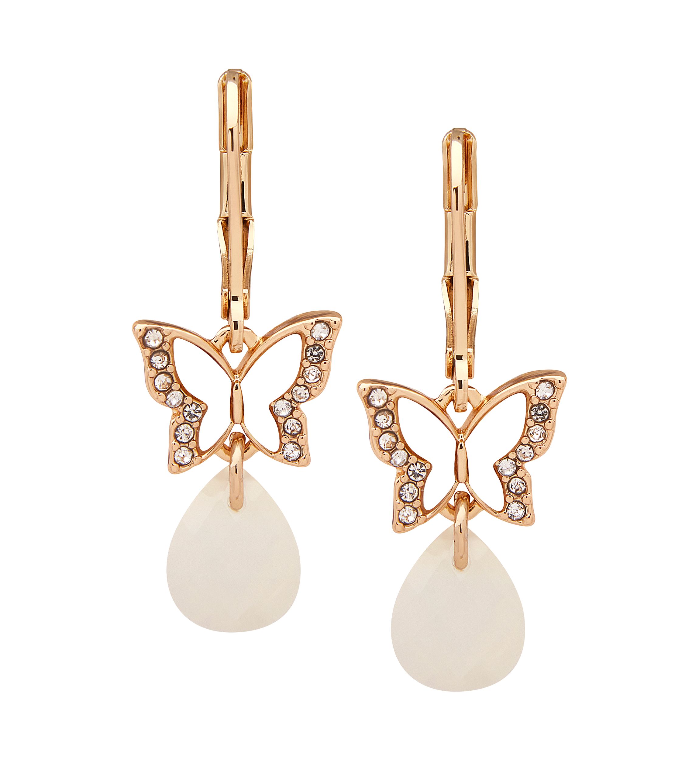 Butterfly Stone Drop Earrings