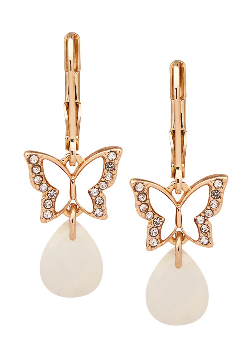 Butterfly Stone Drop Earrings
