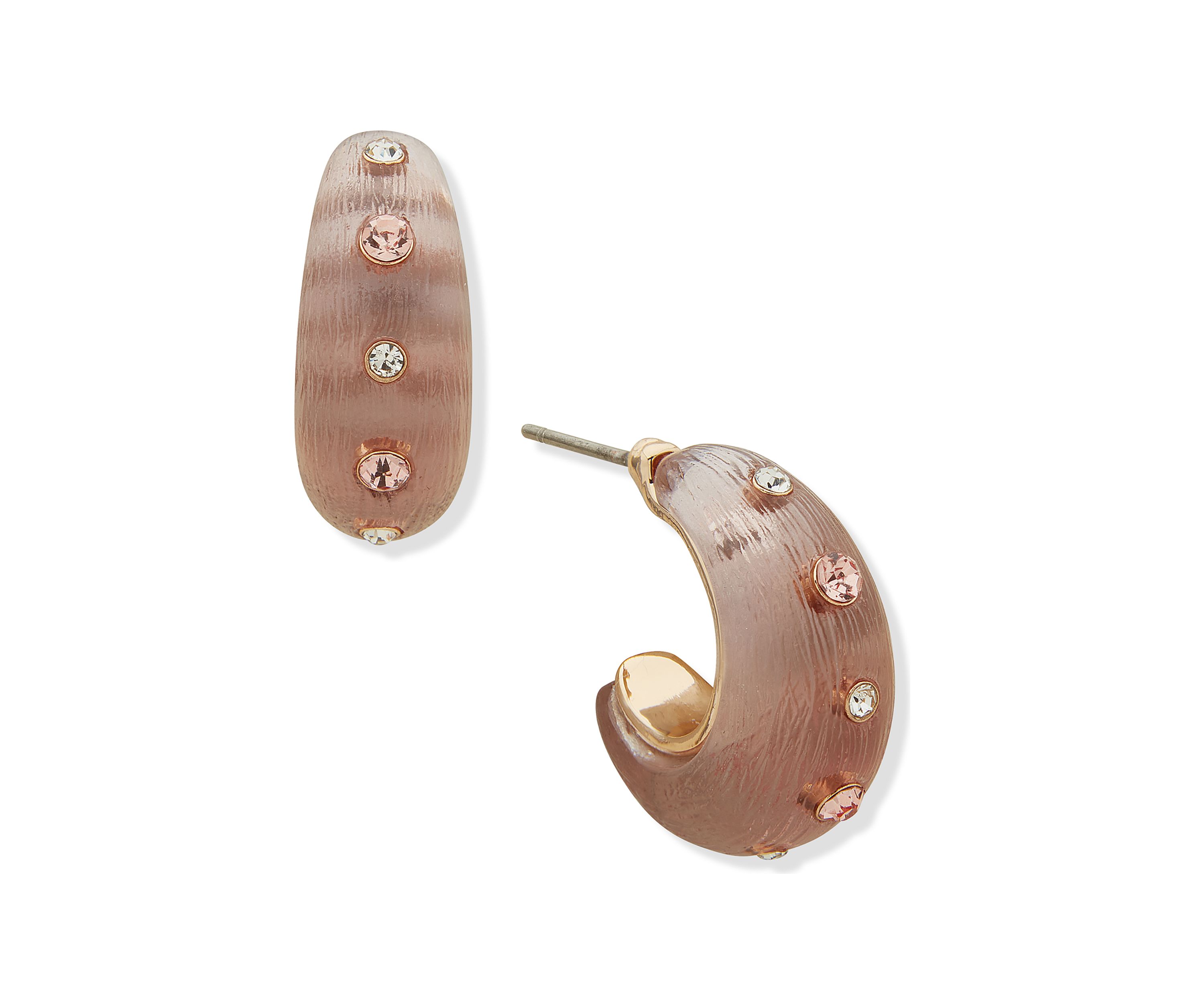 Gold Tone 19 Millimeter Burgundy Hoop Earrings