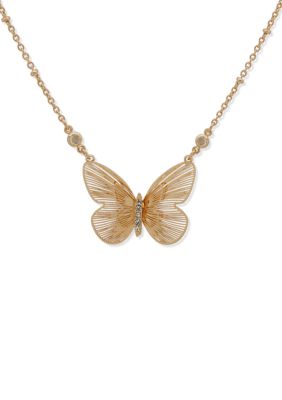 Lonna & Lilly Gold Tone Butterfly Pendant Necklace, 16 in