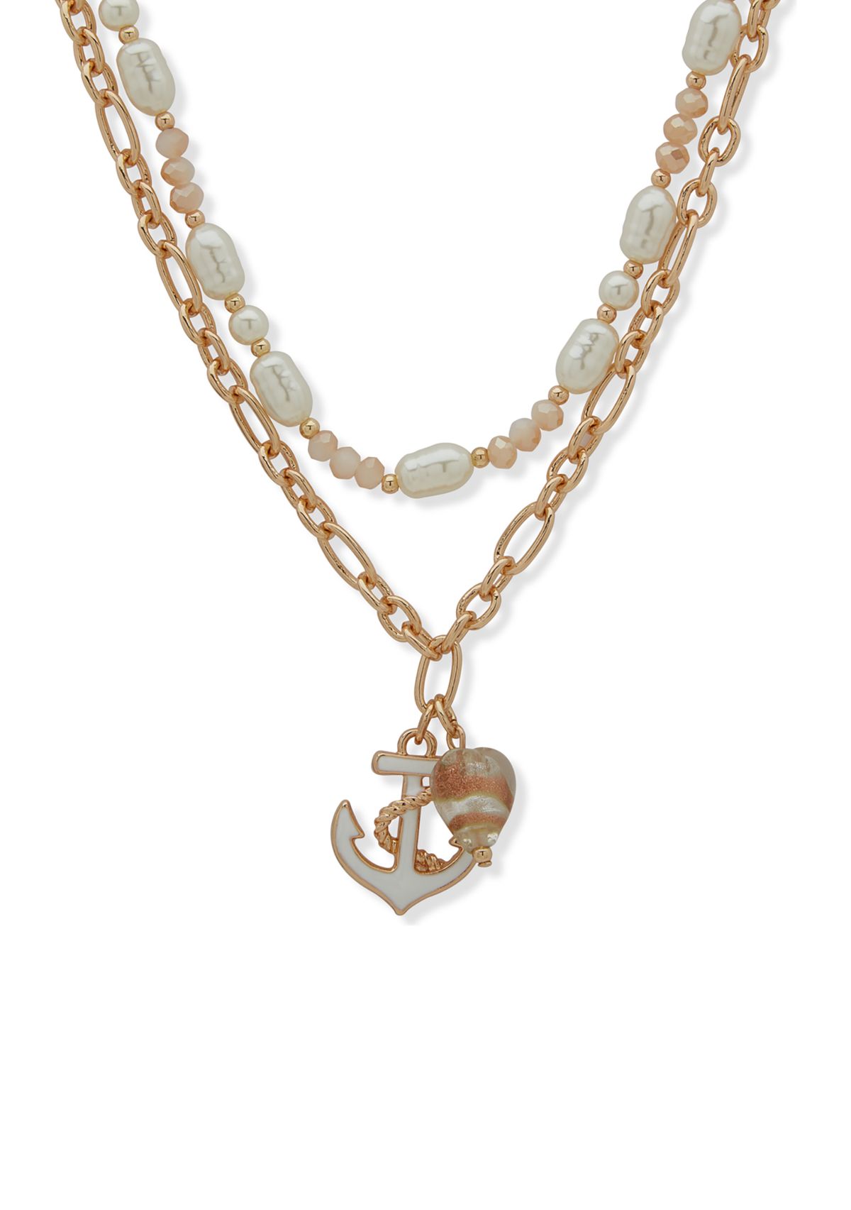 Gold Tone  White Sealife Pendant Necklace