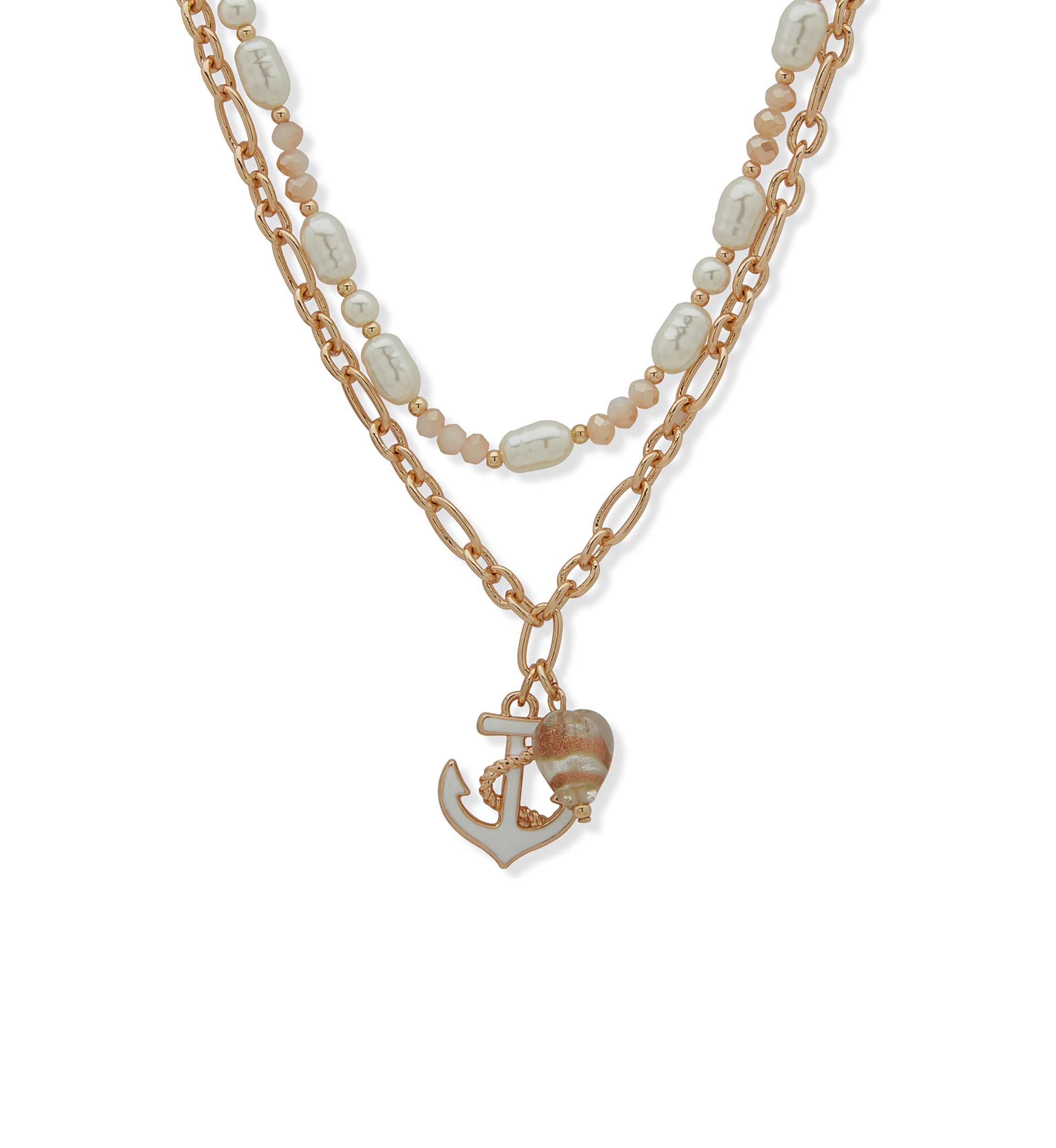 Gold Tone  White Sealife Pendant Necklace