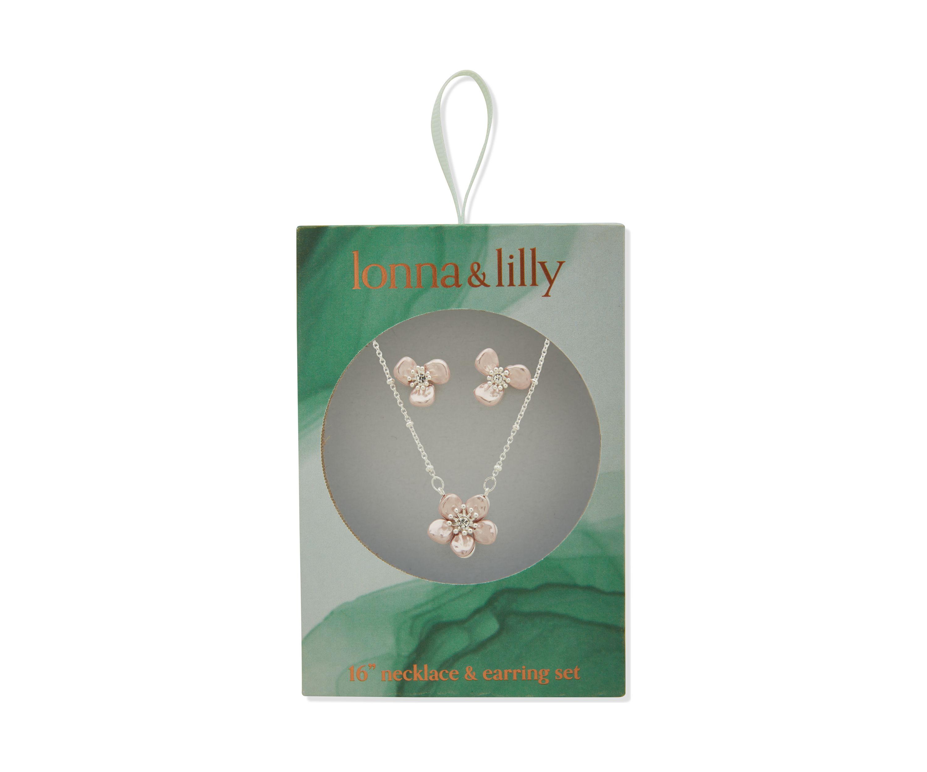 Flower Earrings and Necklace Set