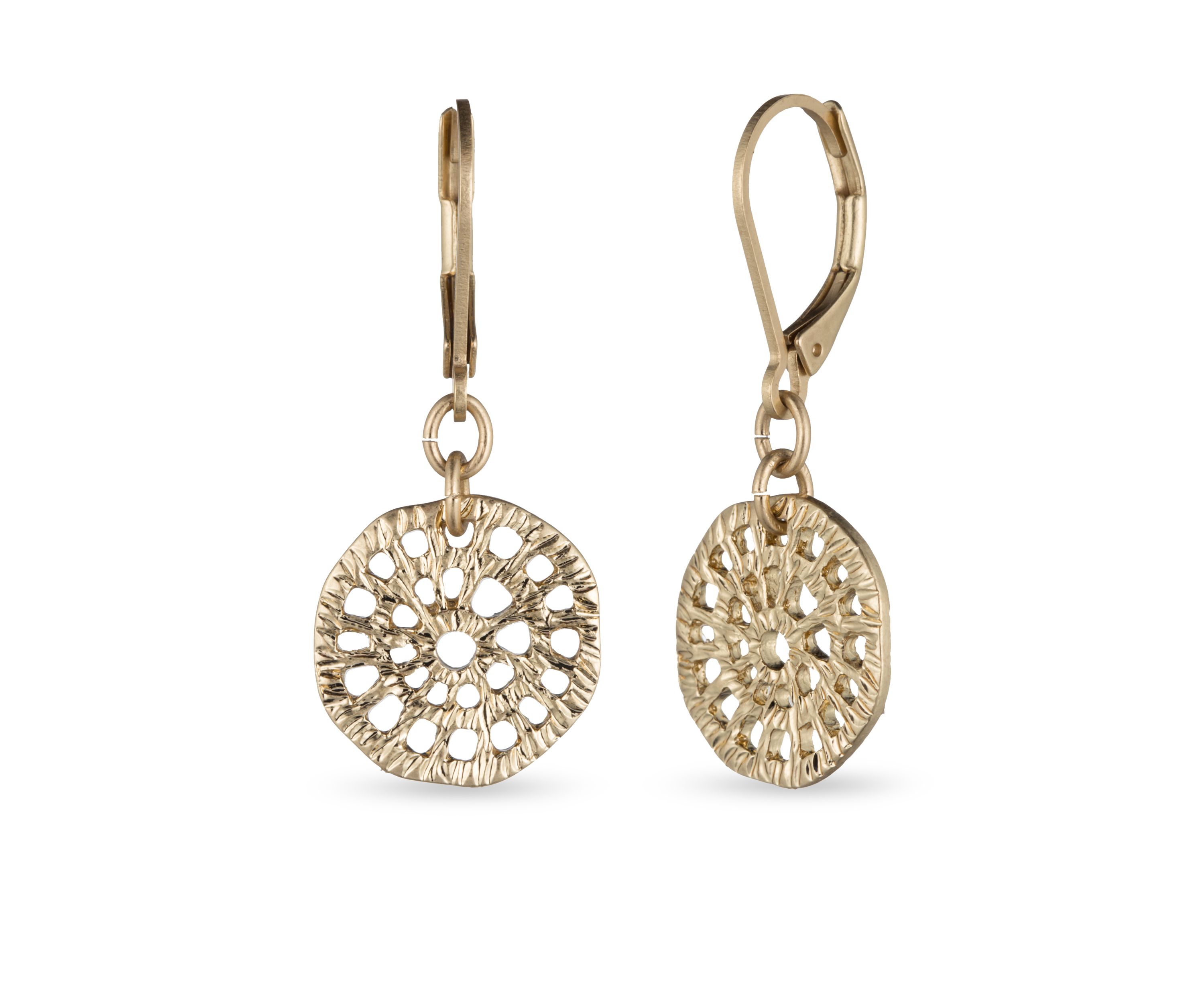 Worn Gold Tone Drop Earrings