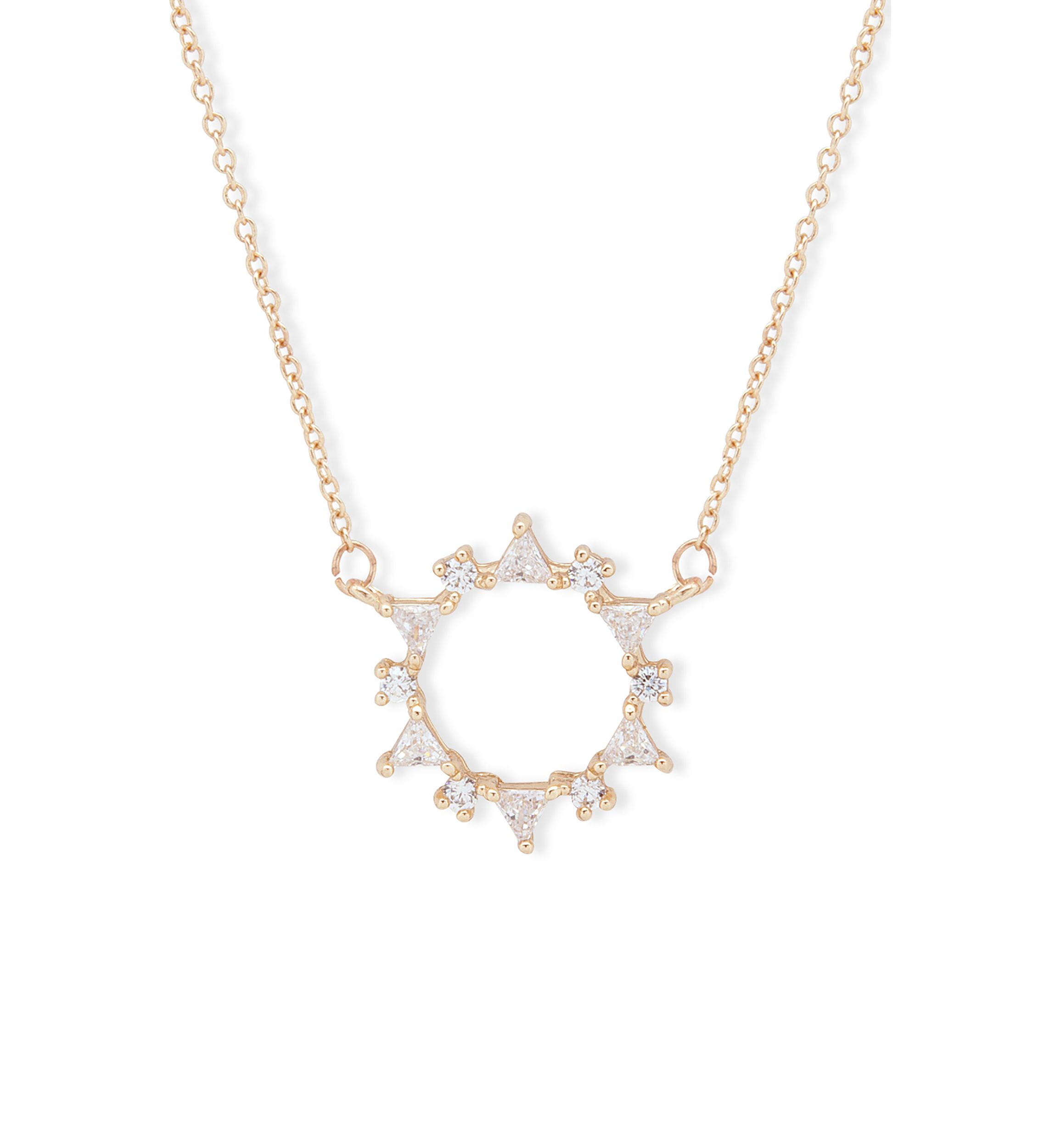 Gold Tone 16" Crystal Stone Wreath Necklace