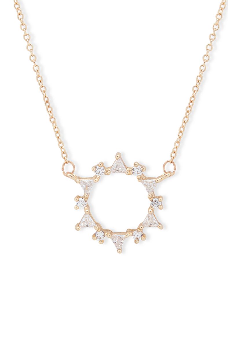 Gold Tone 16" Crystal Stone Wreath Necklace