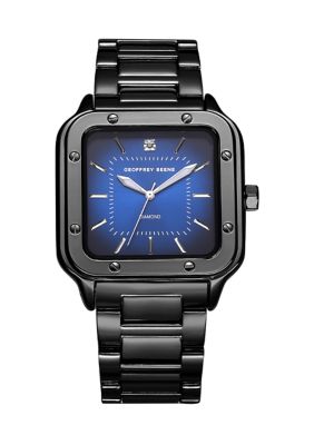 Geoffrey Beene Men's Square Genuine Diamond Bracelet Metal Dress Watch