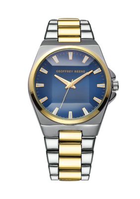 Geoffrey Beene Men's 41 Millimeter Faceted Glass Dial Watch