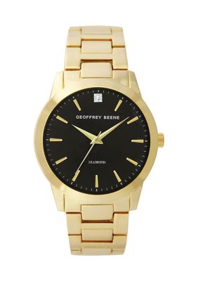 Geoffrey Beene Gold Tone Classic Diamond Accent Bracelet Watch | belk