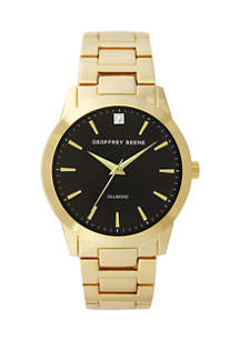 Geoffrey Beene Gold Tone Classic Diamond Accent Bracelet Watch | belk