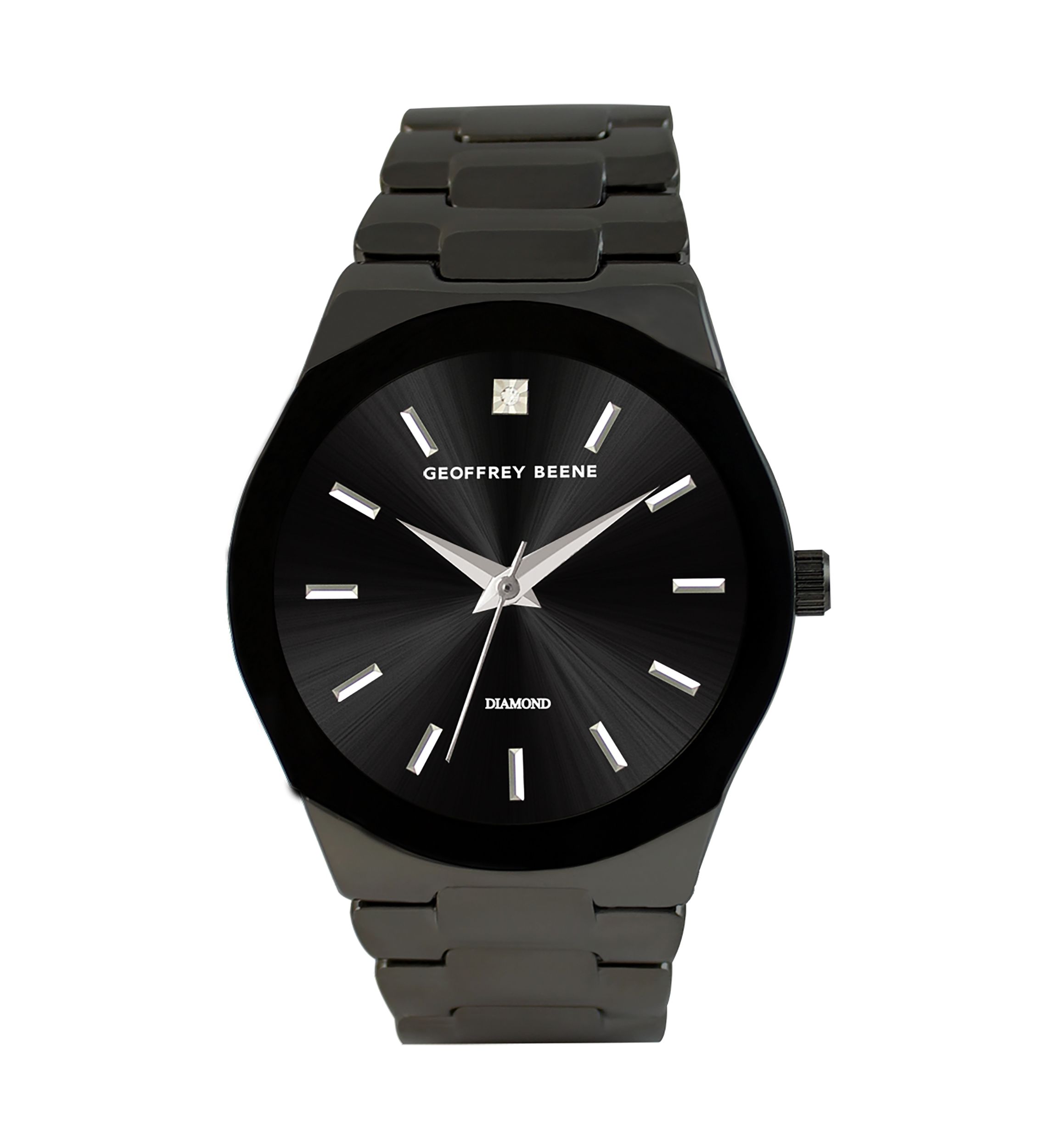 Metalized Bezel Diamond Accent Bracelet Watch 