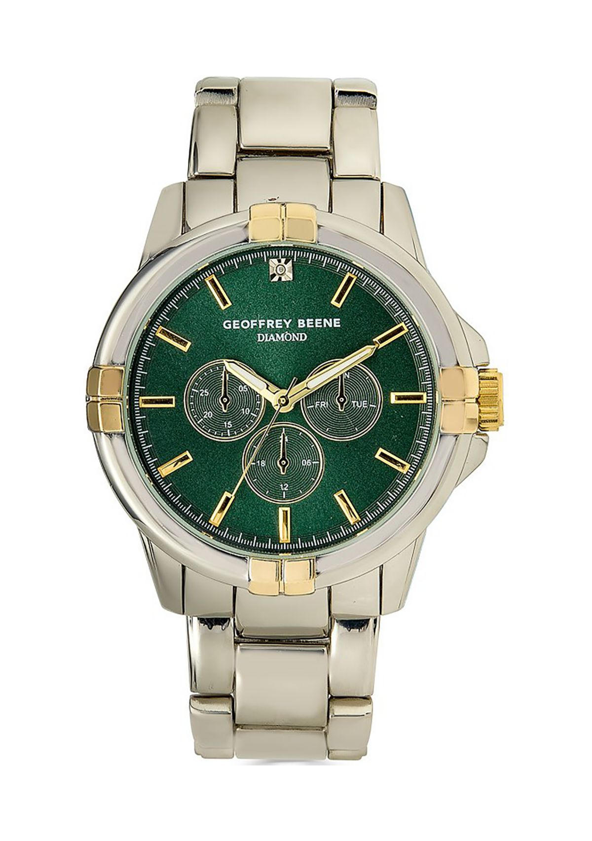 43 Millimeter Two Tone Gold Green Dial Watch