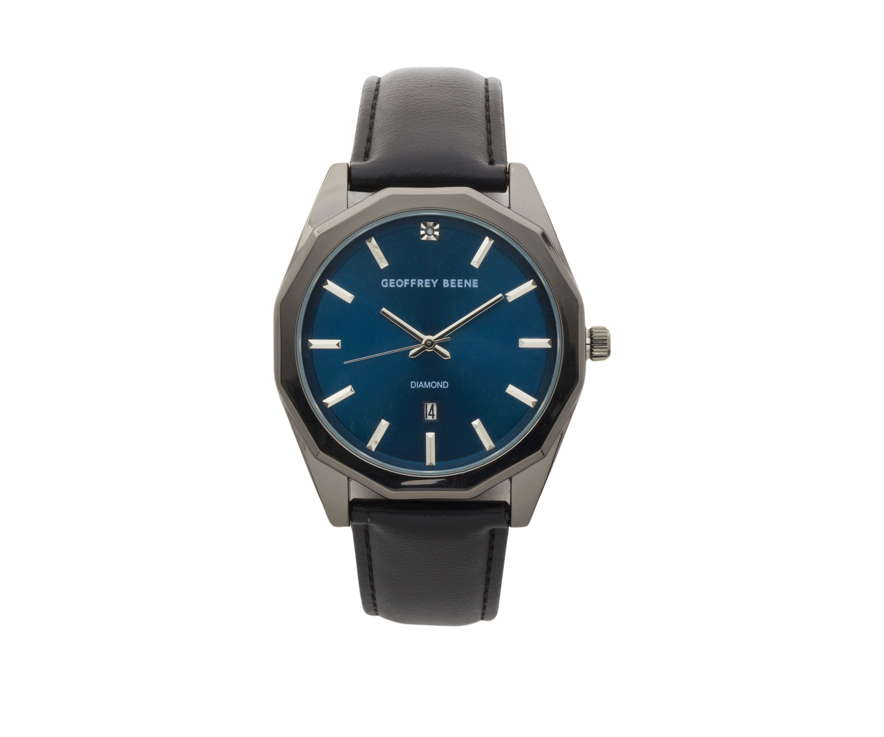 Blue Dial Diamond Octagon Strap Watch