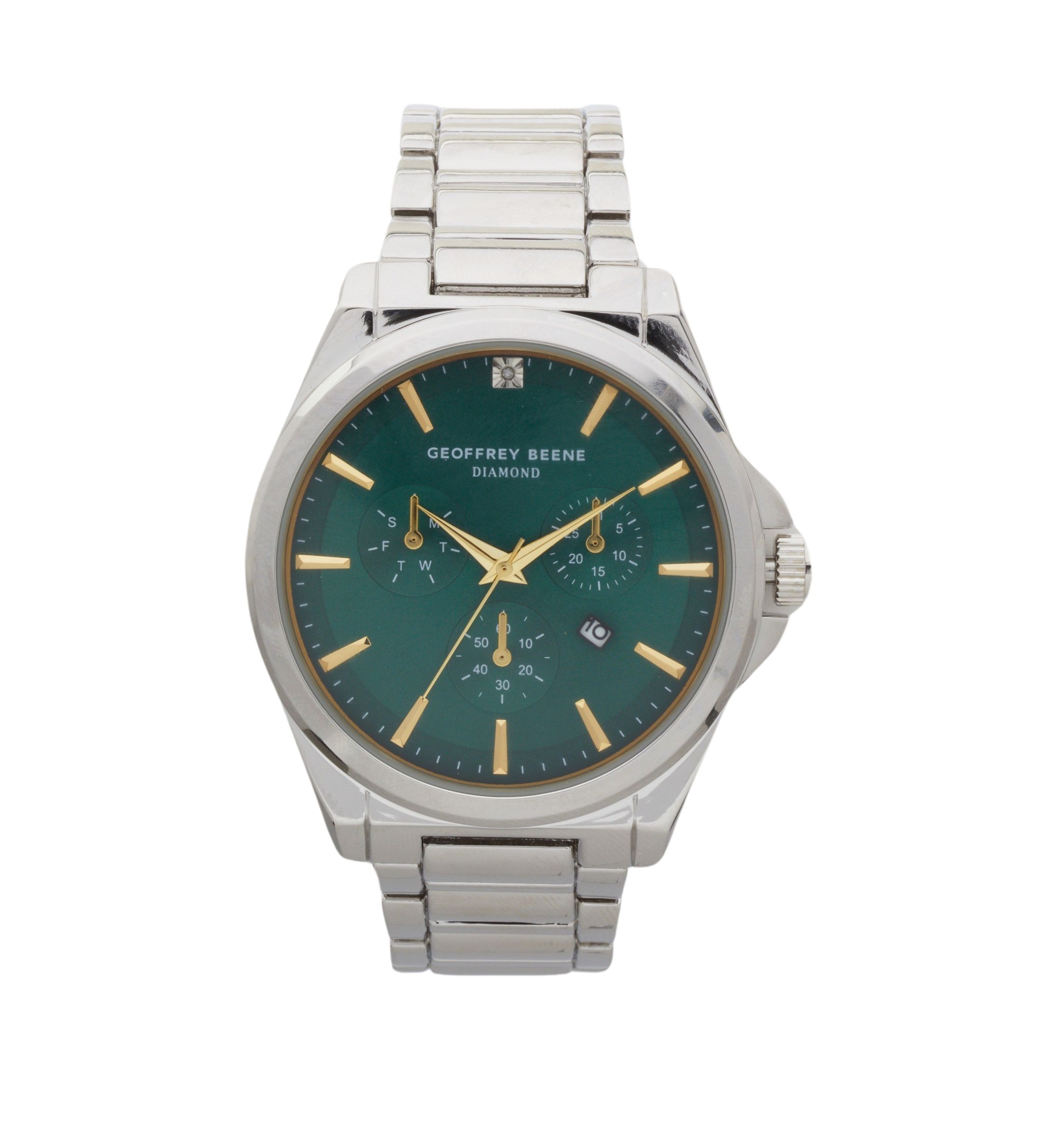 Silver Tone Diamond Dial Bracelet Watch
